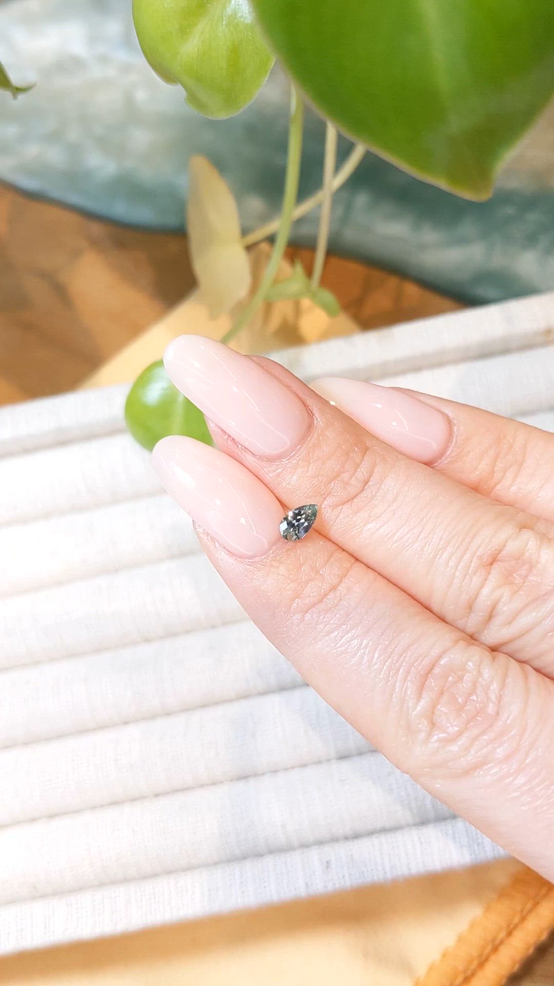 0.36 Ct. Green Sapphire from Montana Size Video