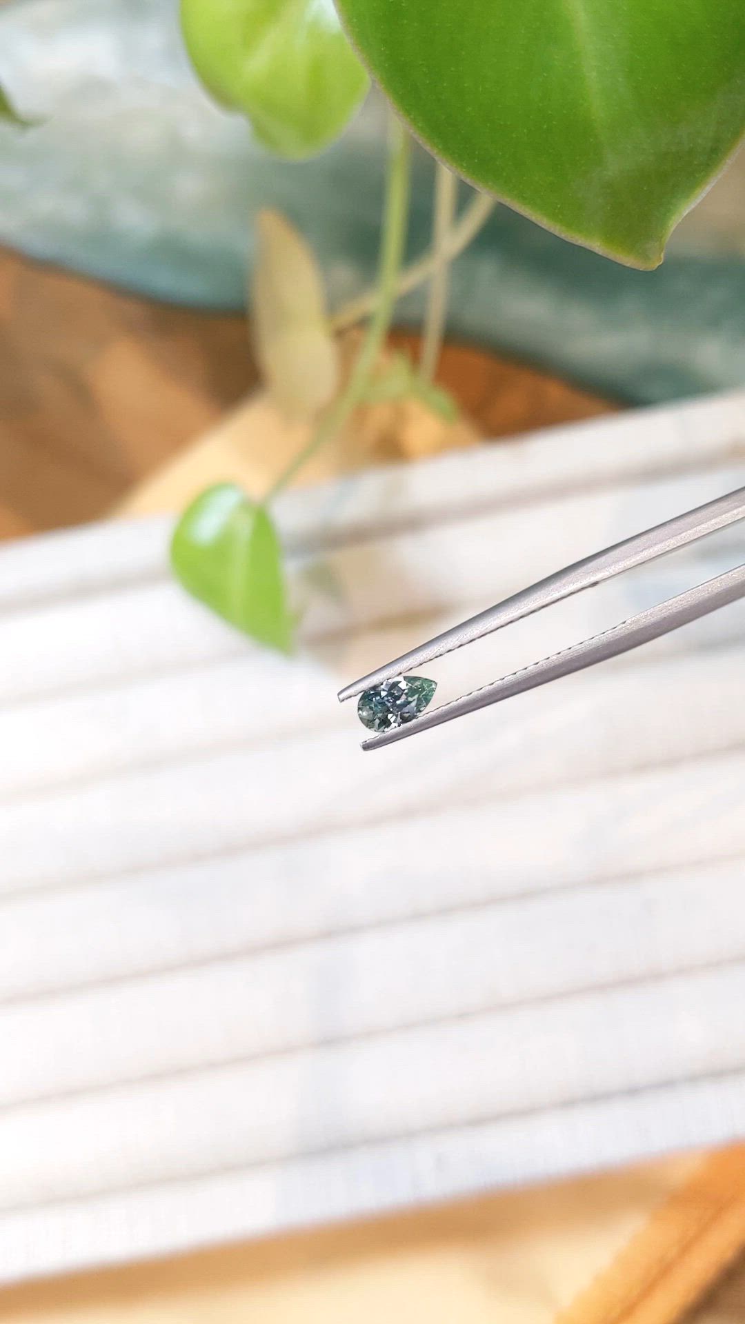 0.36 Ct. Green Sapphire from Montana Size Video