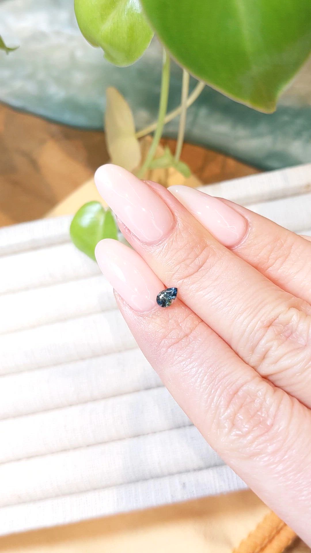 0.36 Ct. Bluish Green Sapphire from Montana Size Video