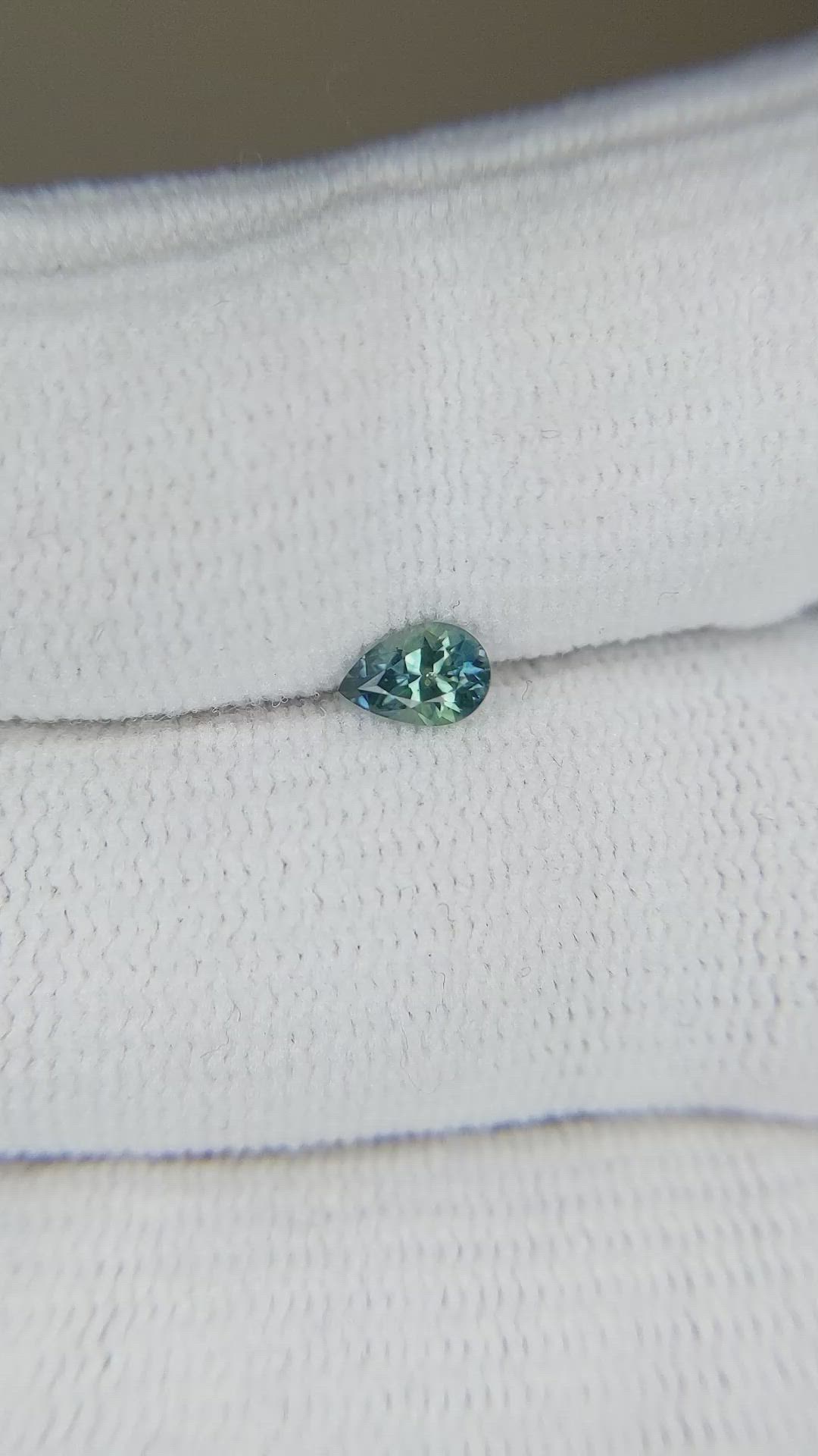 0.36 Ct. Bluish Green Sapphire from Montana Size Video