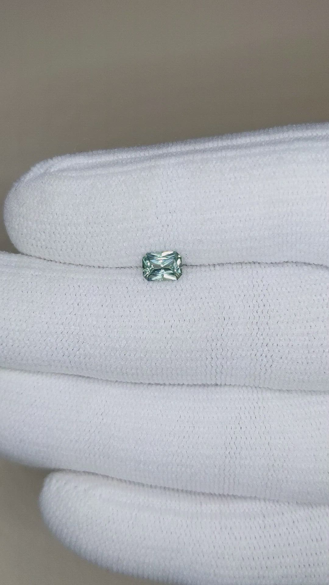 0.51 Ct. Bluish Green Sapphire from Ceylon (Sri Lanka) Size Video