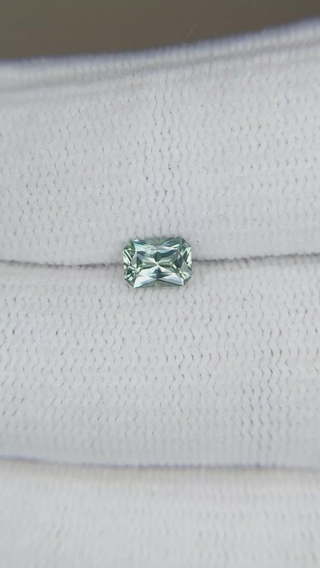 0.51 Ct. Bluish Green Sapphire from Ceylon (Sri Lanka) Size Video