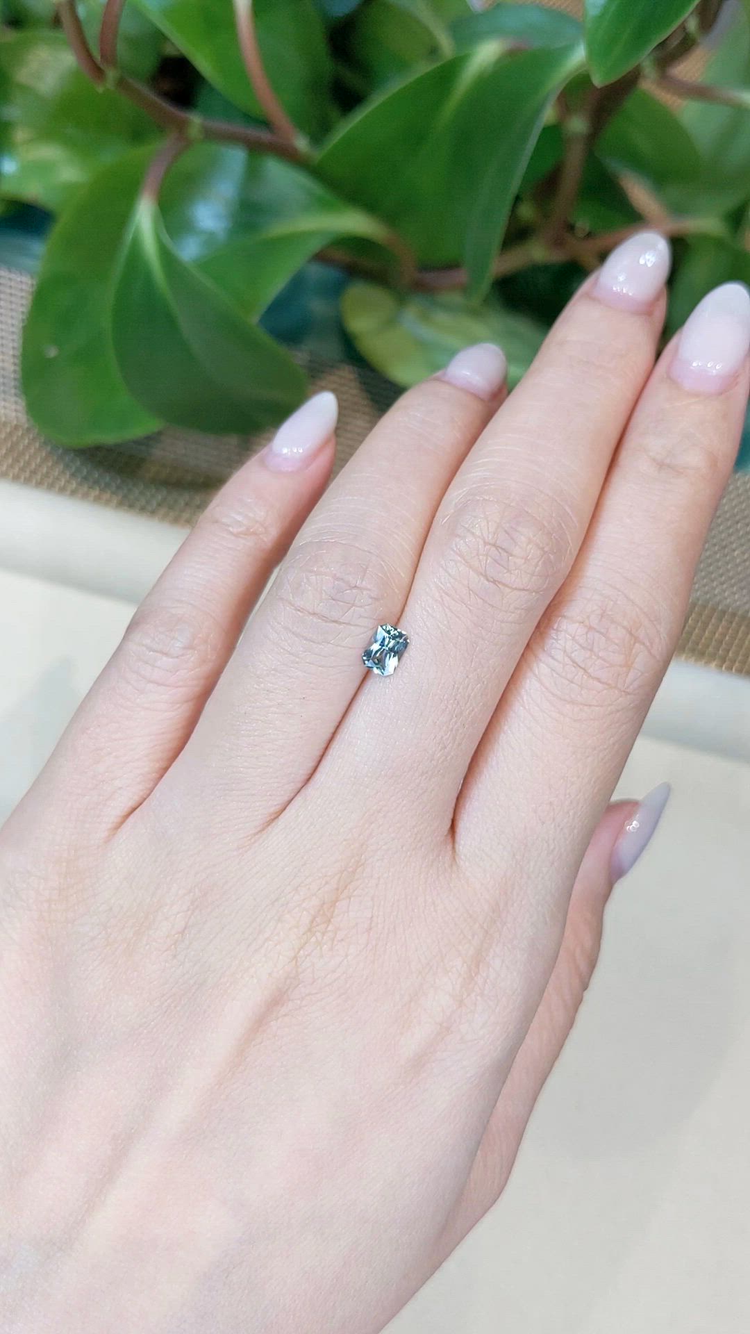 0.51 Ct. Bluish Green Sapphire from Ceylon (Sri Lanka) Size Video