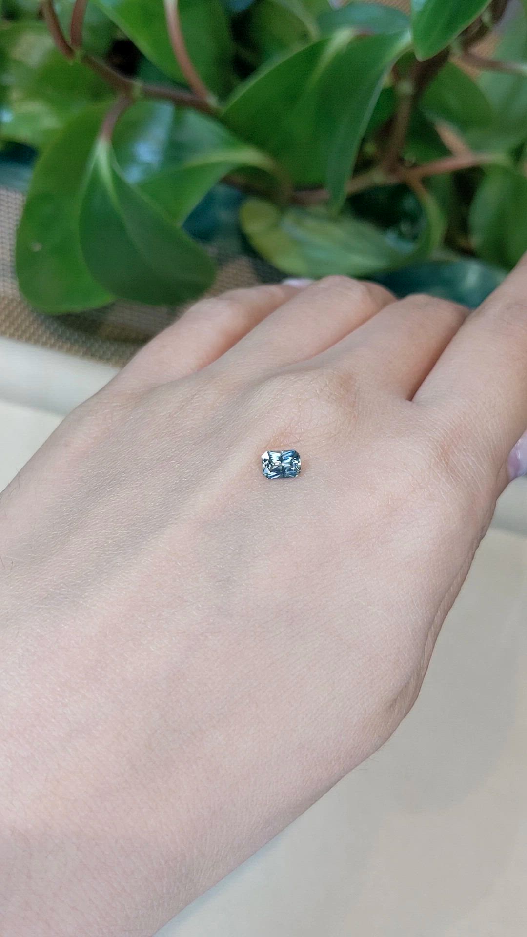 0.51 Ct. Bluish Green Sapphire from Ceylon (Sri Lanka) Size Video