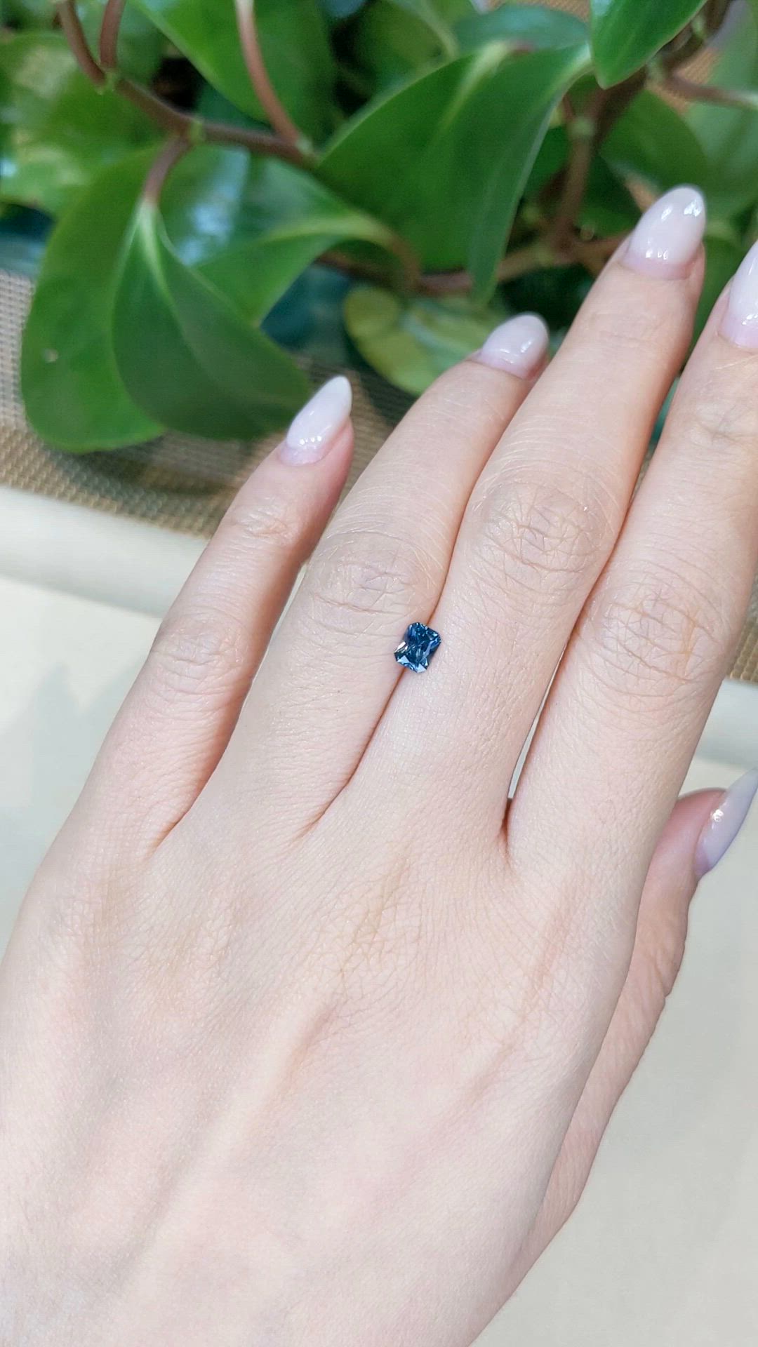 0.51 Ct. Greenish Blue Sapphire from Montana Size Video