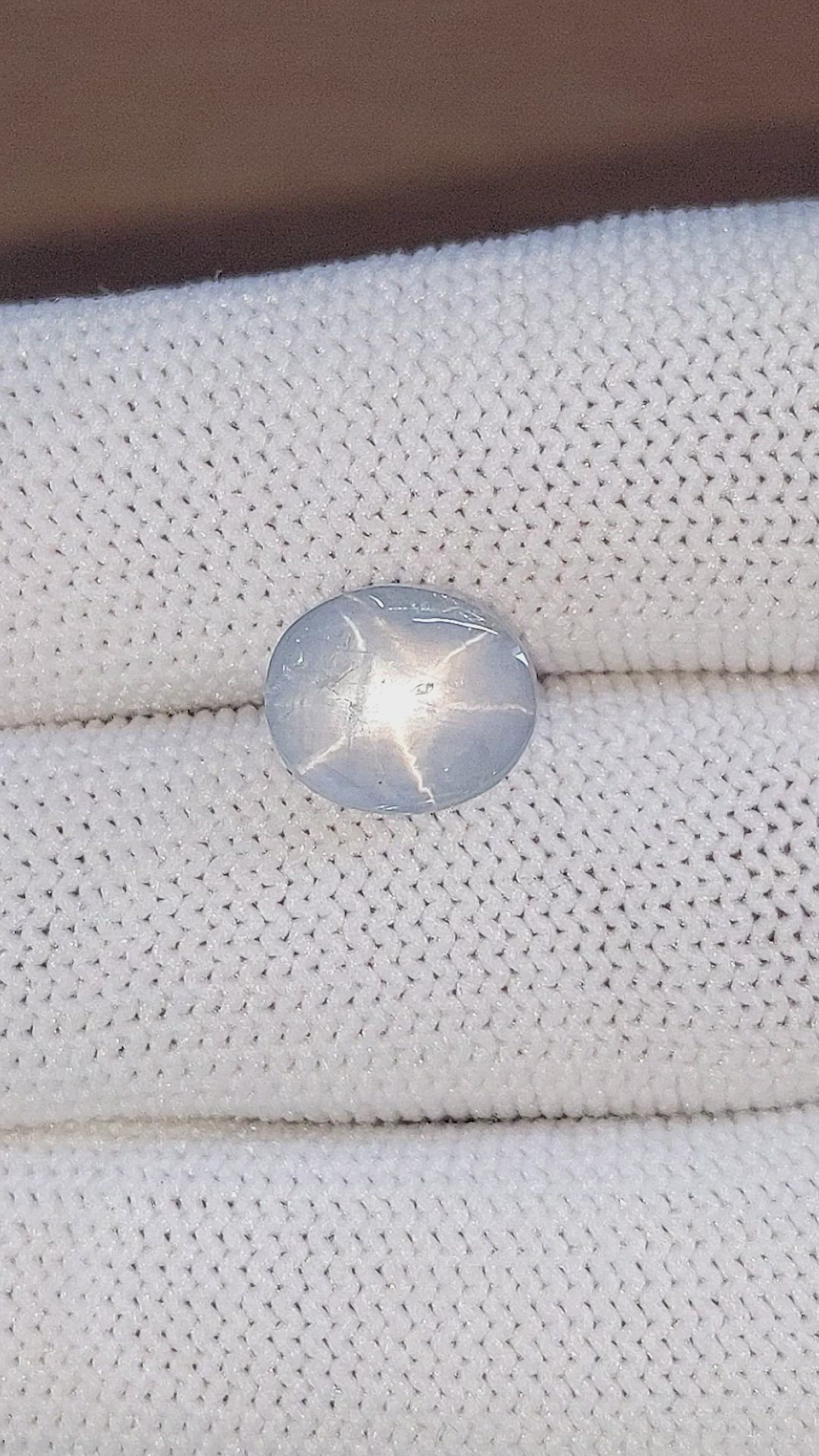 6.91 Ct. Bluish Grey Star Sapphire from Ceylon (Sri Lanka) Size Video