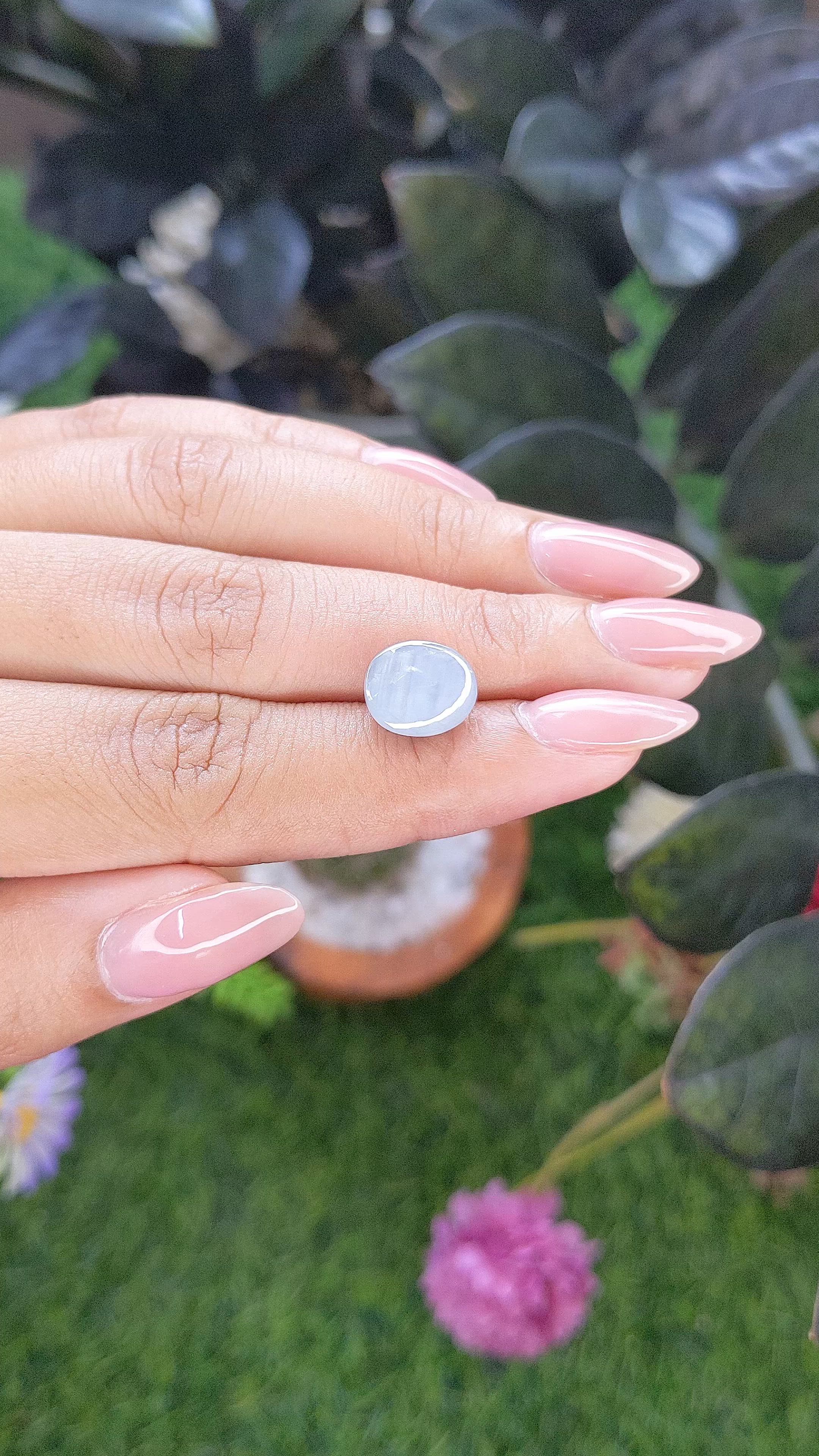 6.91 Ct. Bluish Grey Star Sapphire from Ceylon (Sri Lanka) Size Video