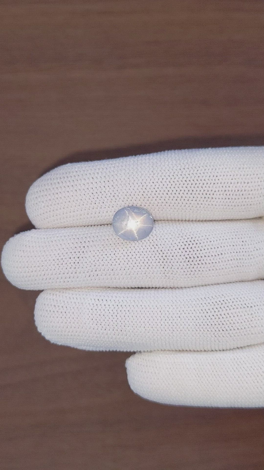 6.91 Ct. Bluish Grey Star Sapphire from Ceylon (Sri Lanka) Size Video
