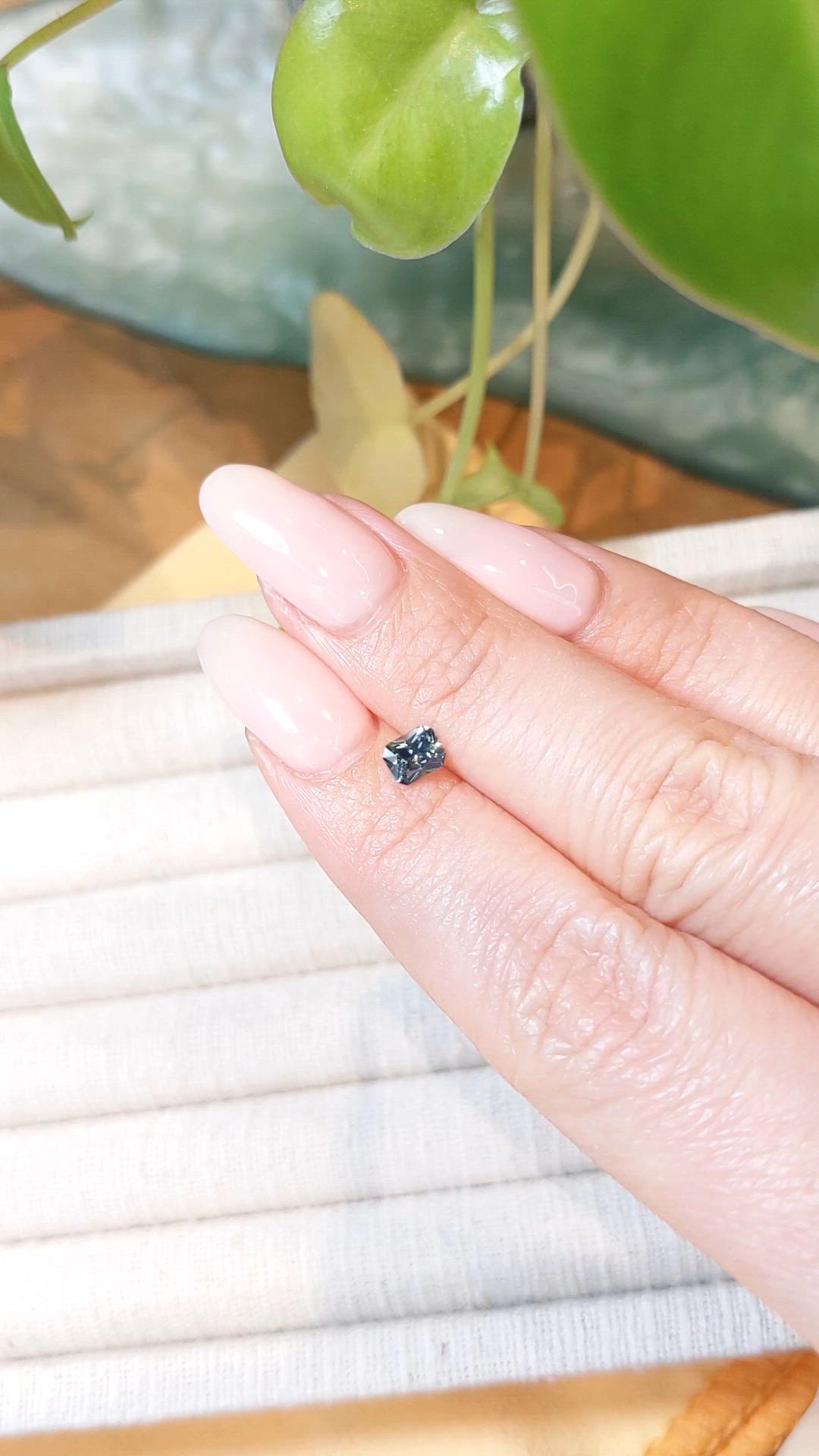 0.51 Ct. Greyish Blue Sapphire from Ceylon (Sri Lanka) Size Video