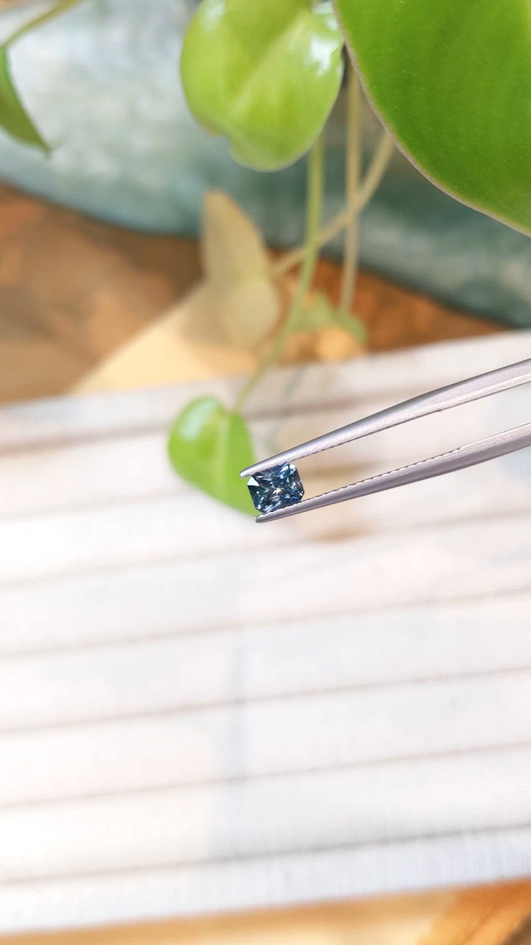 0.51 Ct. Greyish Blue Sapphire from Ceylon (Sri Lanka) Size Video