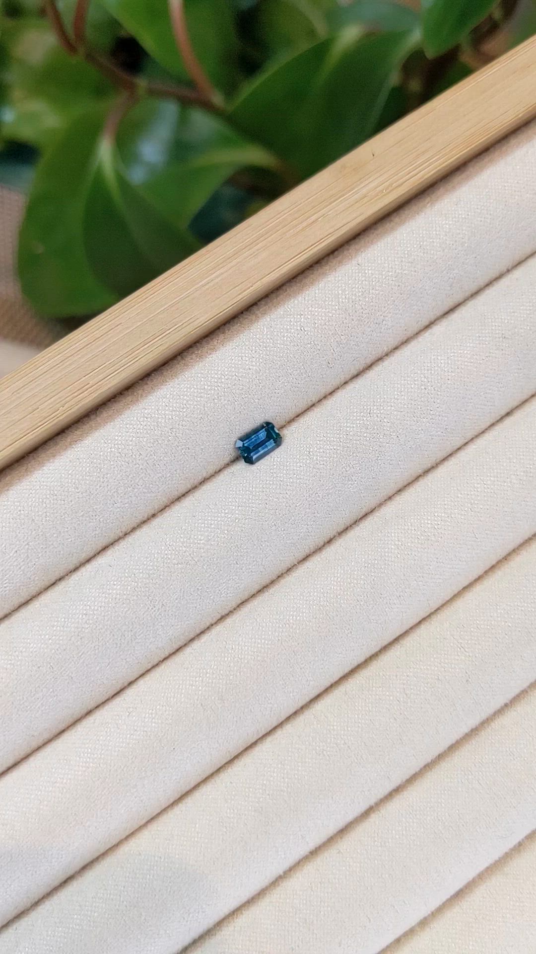 0.52 Ct. Bluish Green Sapphire from Montana Size Video