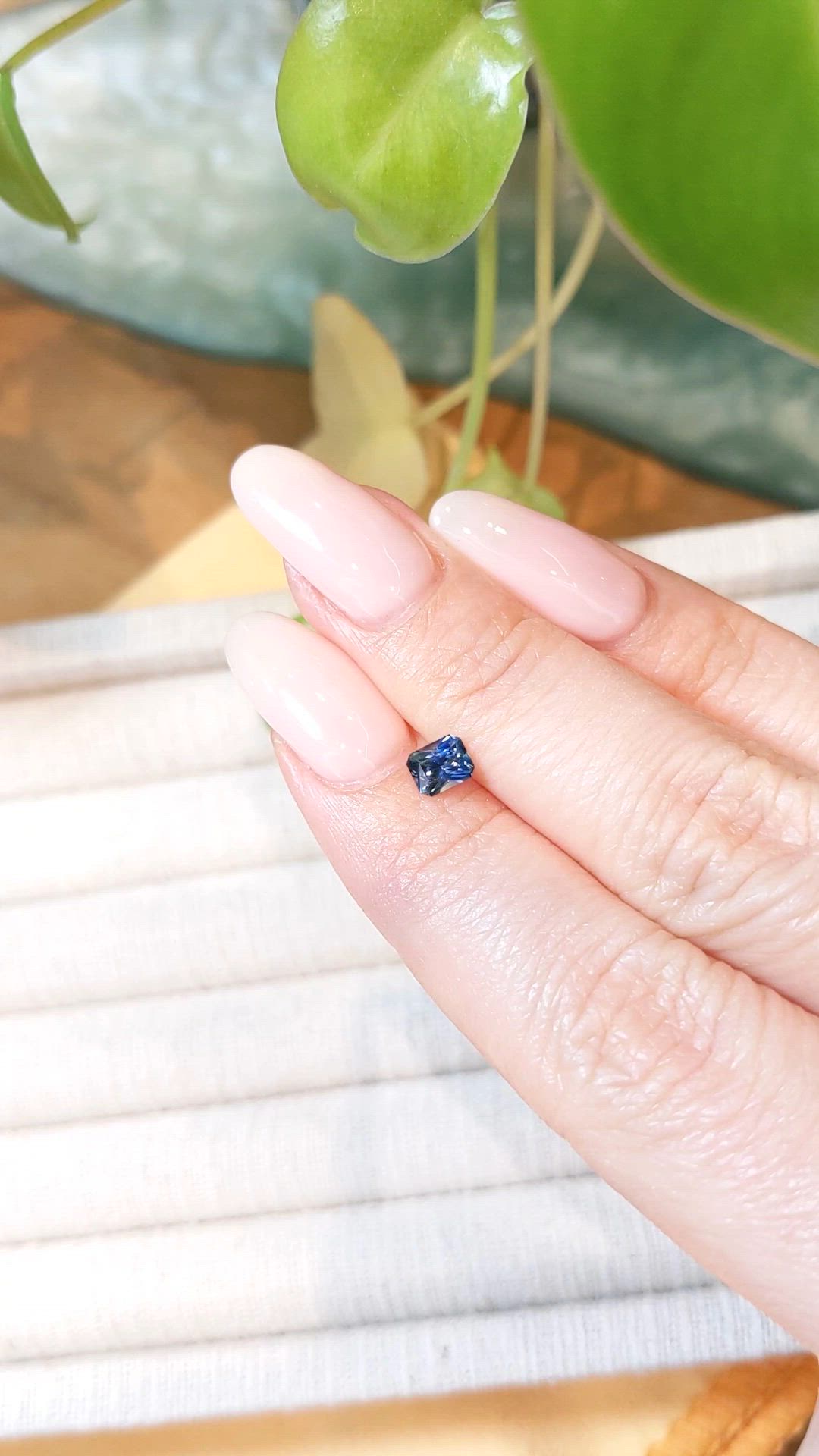 0.52 Ct. Greyish Blue Sapphire from Montana Size Video