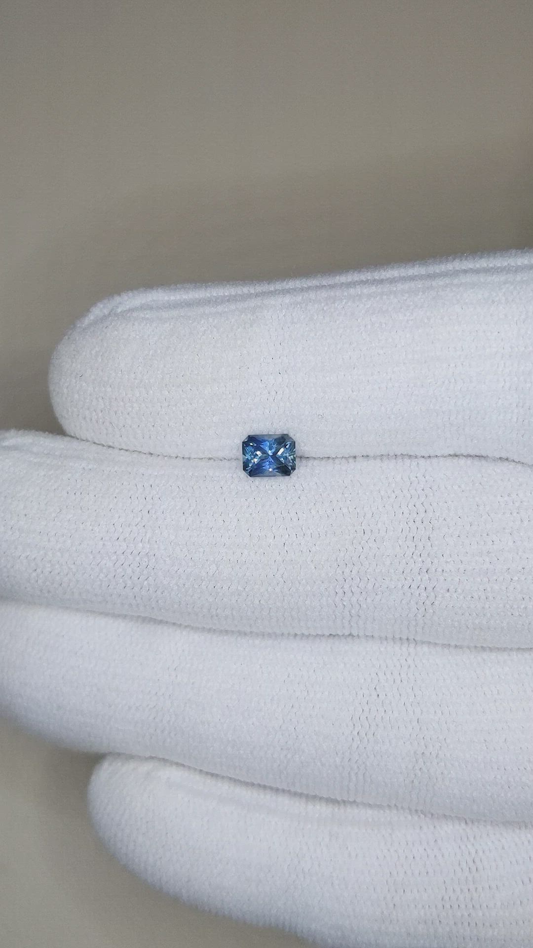 0.52 Ct. Greyish Blue Sapphire from Montana Size Video
