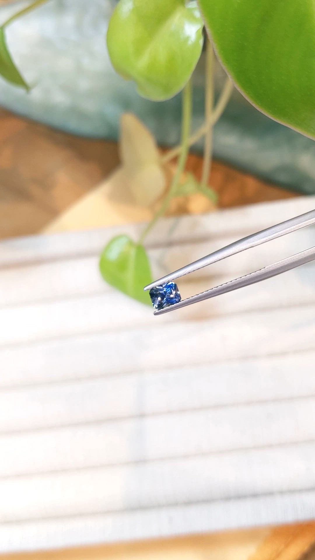 0.52 Ct. Greyish Blue Sapphire from Montana Size Video