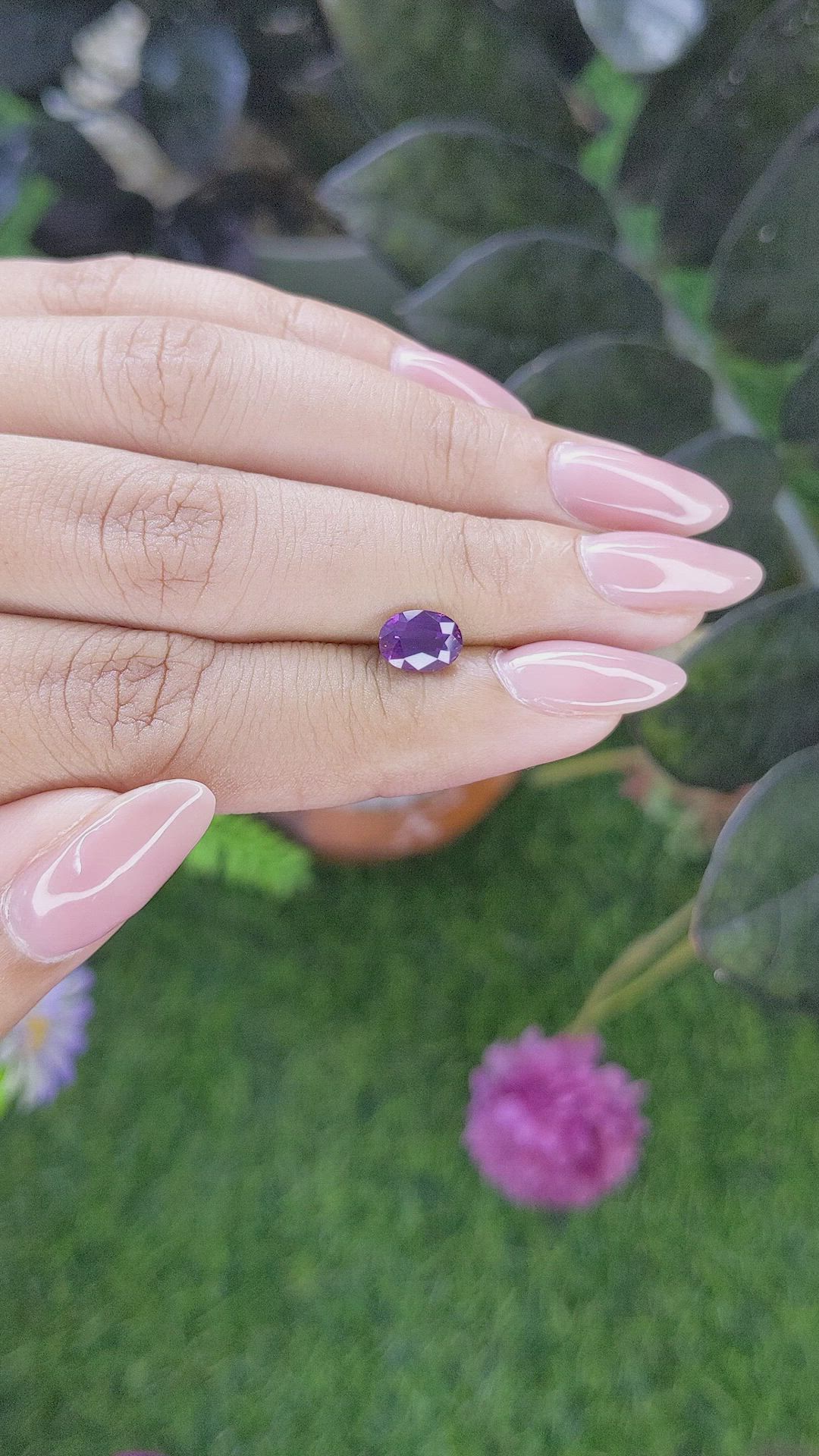 1.35 Ct. Pinkish Purple Sapphire from Tanzania Size Video