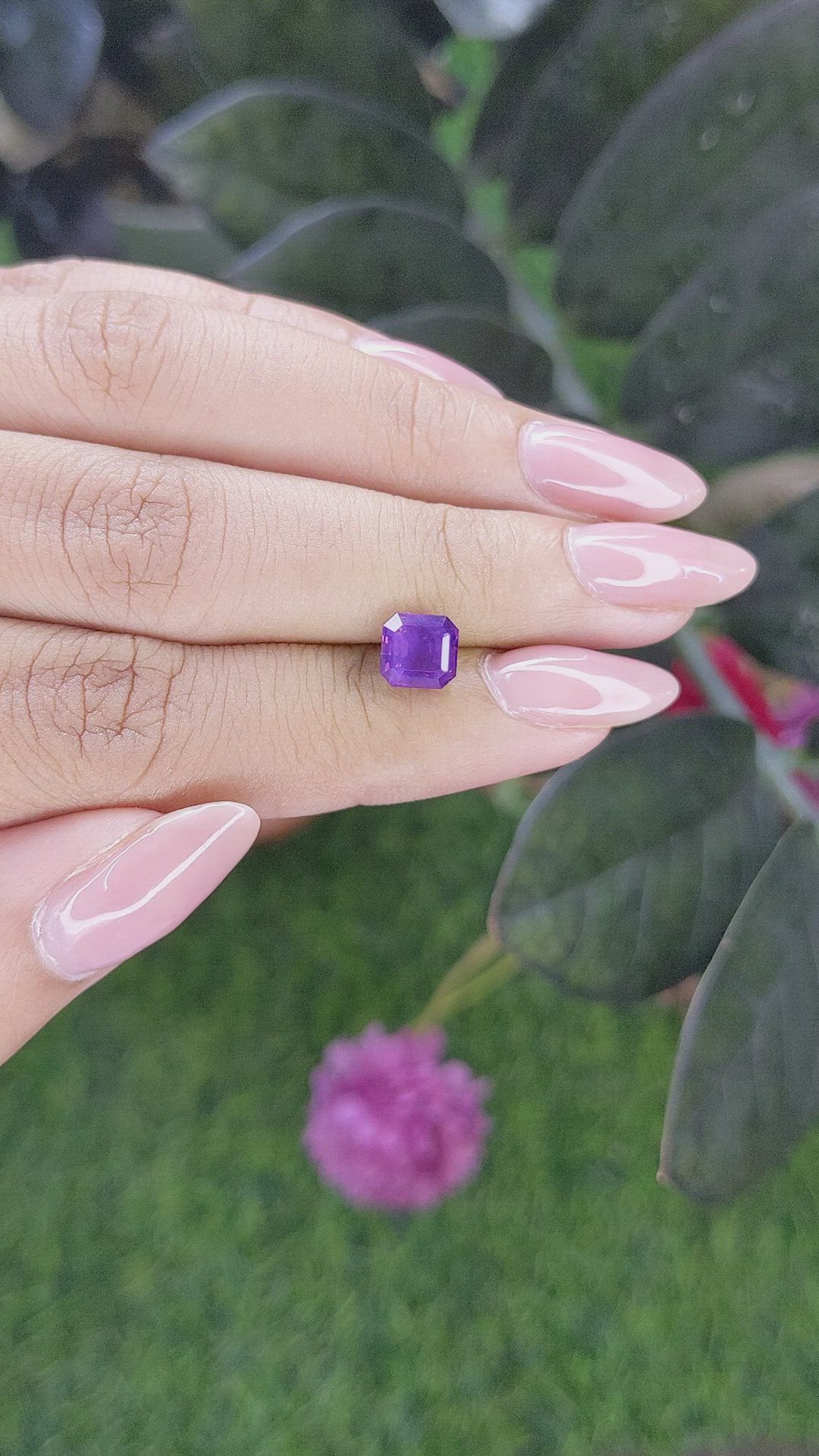 2.08 Ct. Bluish Purple Sapphire from Tanzania Size Video