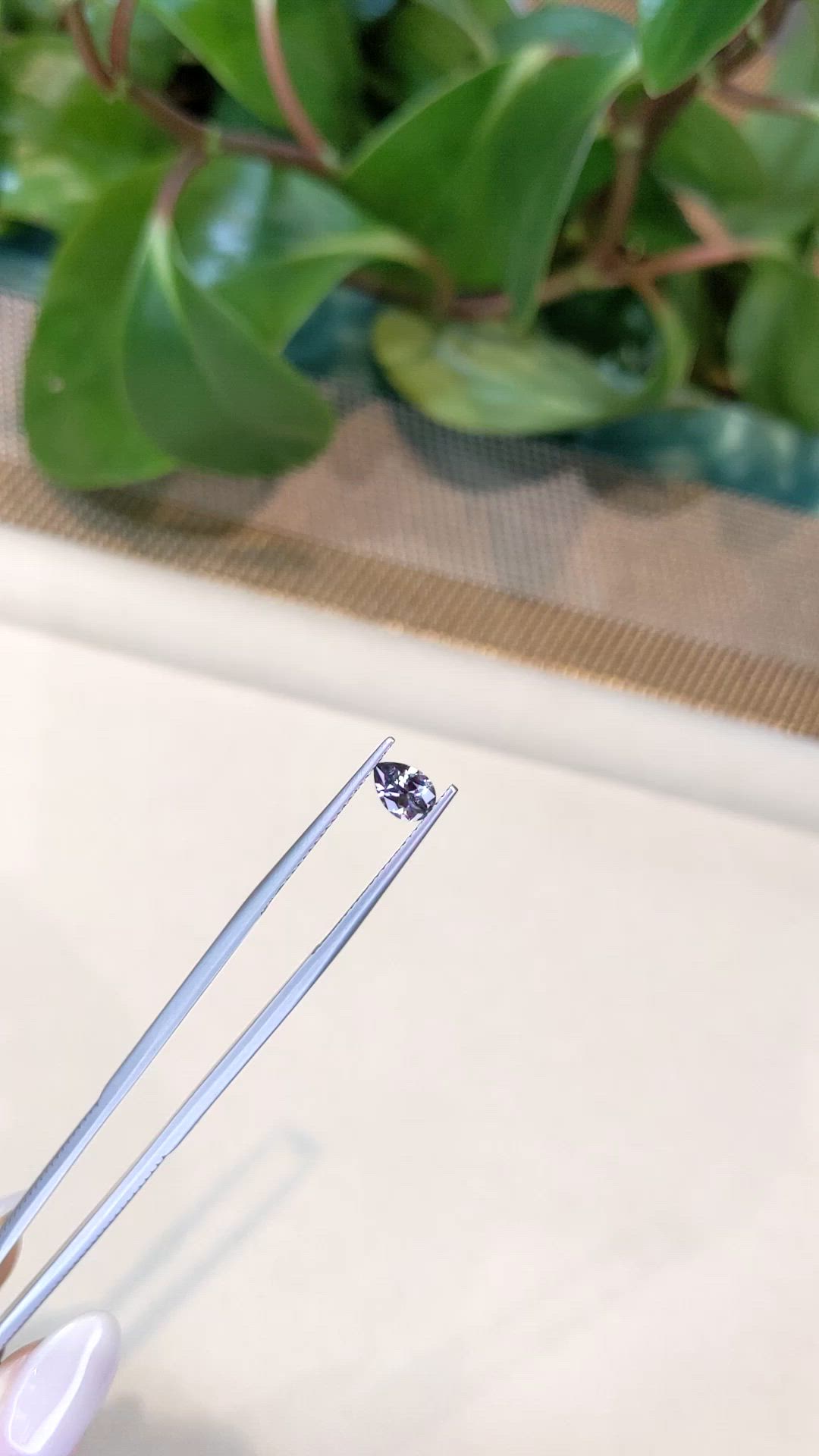 0.58 Ct. Purple Sapphire from Montana Size Video