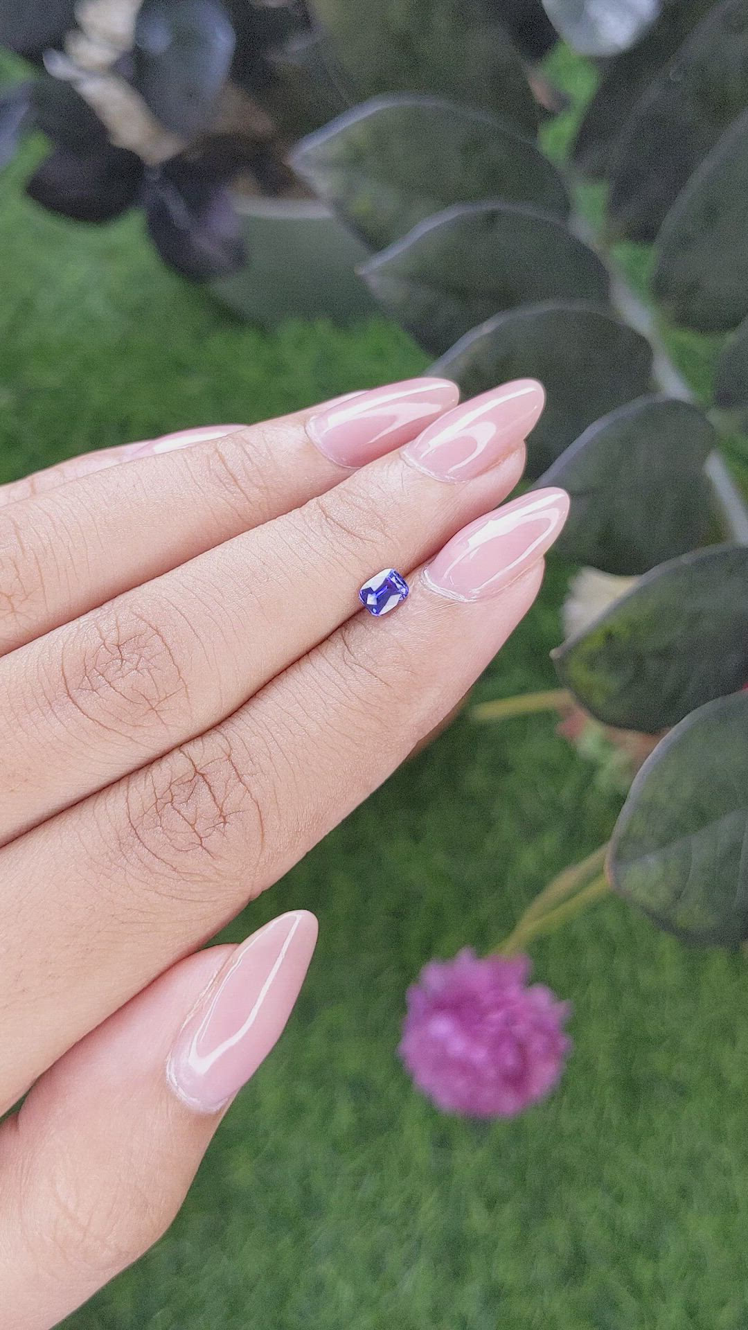 0.44 Ct. Purplish Blue Sapphire from Tanzania Size Video