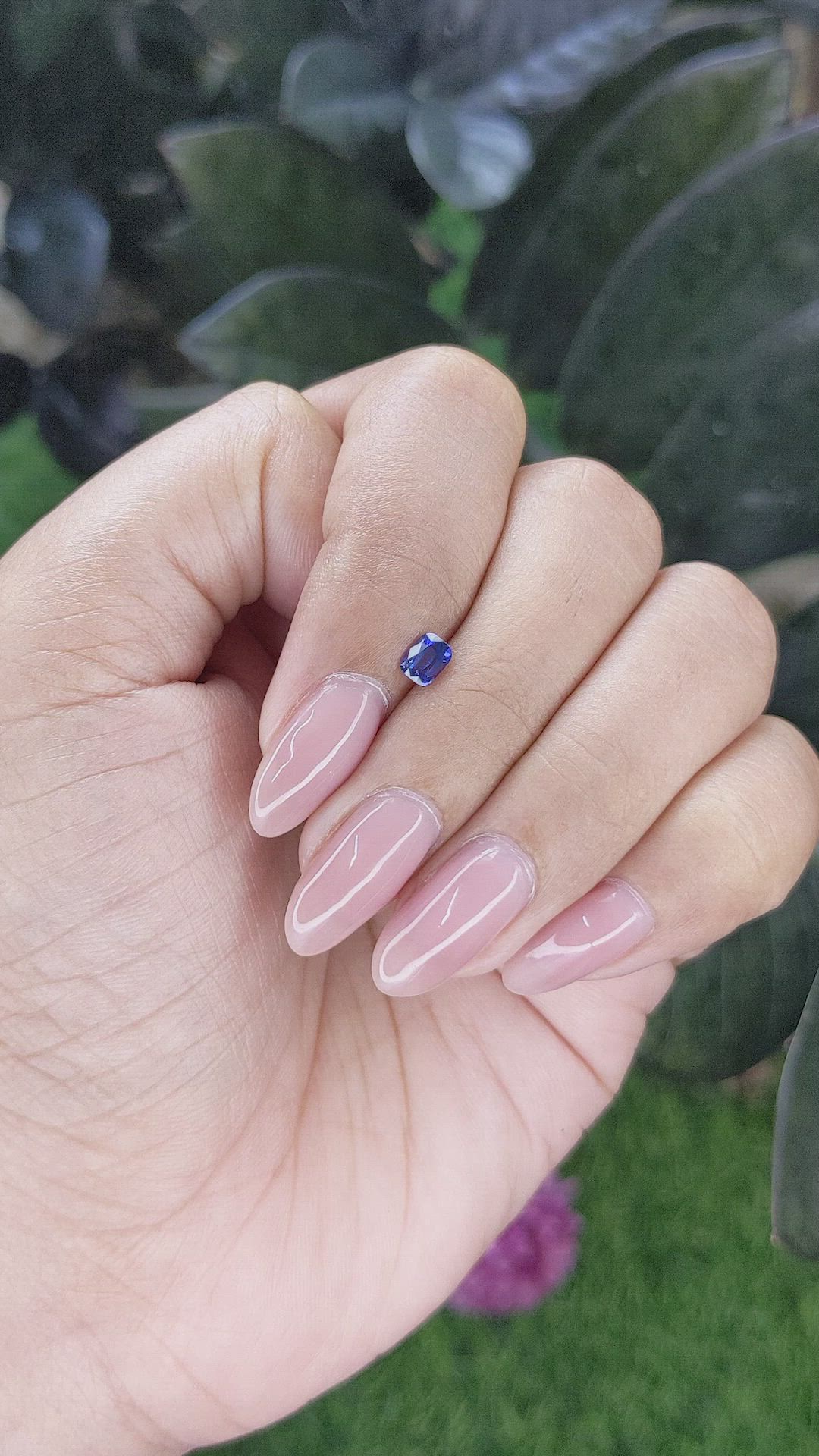 0.44 Ct. Purplish Blue Sapphire from Tanzania Size Video