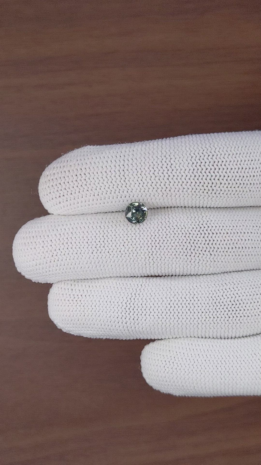1.08 Ct. Bluish Green Sapphire from Madagascar Size Video