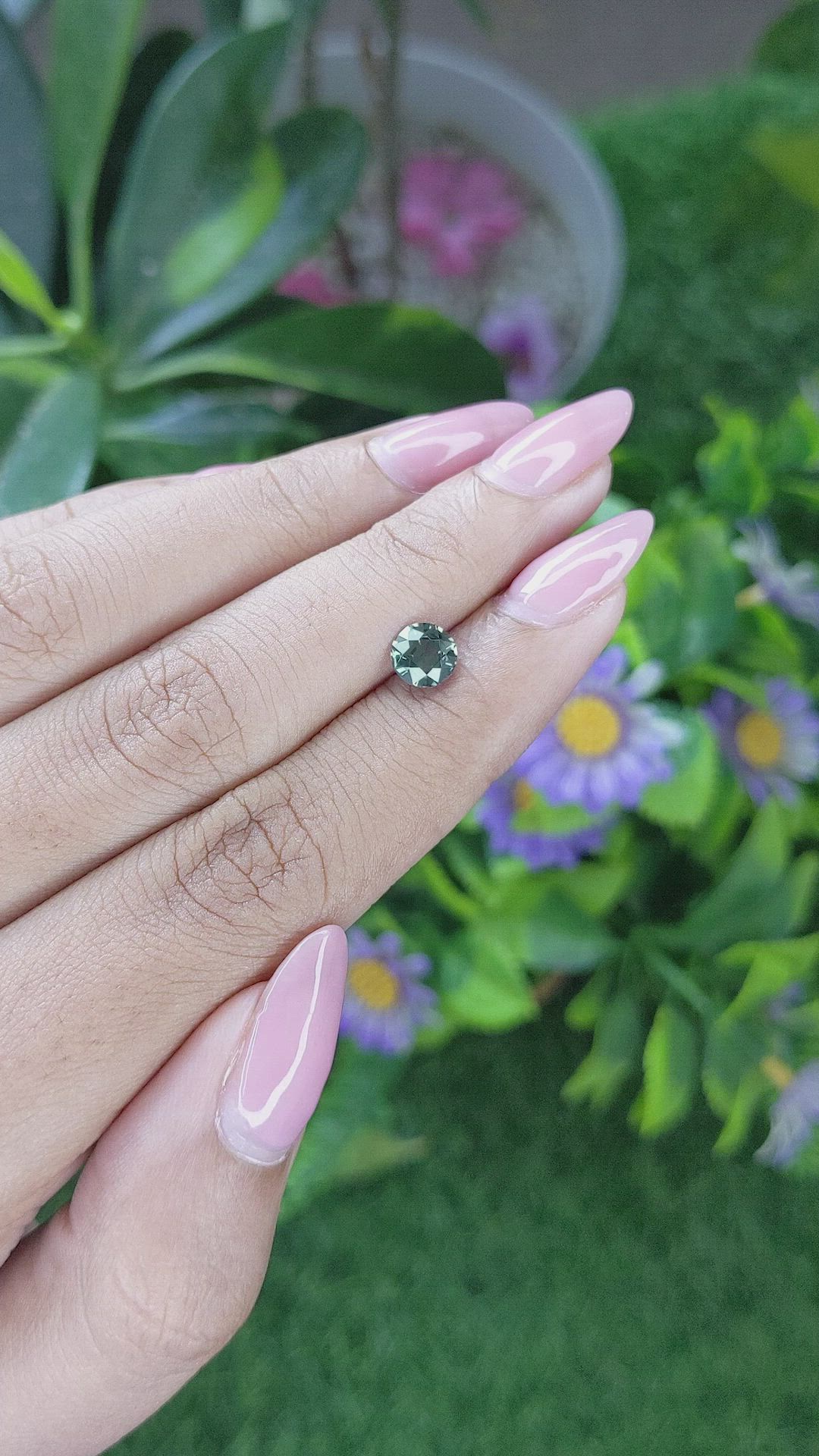 1.08 Ct. Bluish Green Sapphire from Madagascar Size Video