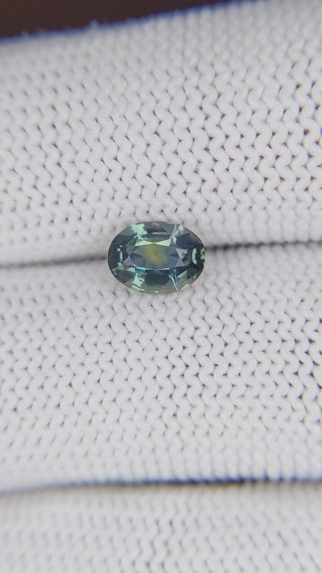 1.21 Ct. Bluish Green Sapphire from Madagascar Size Video