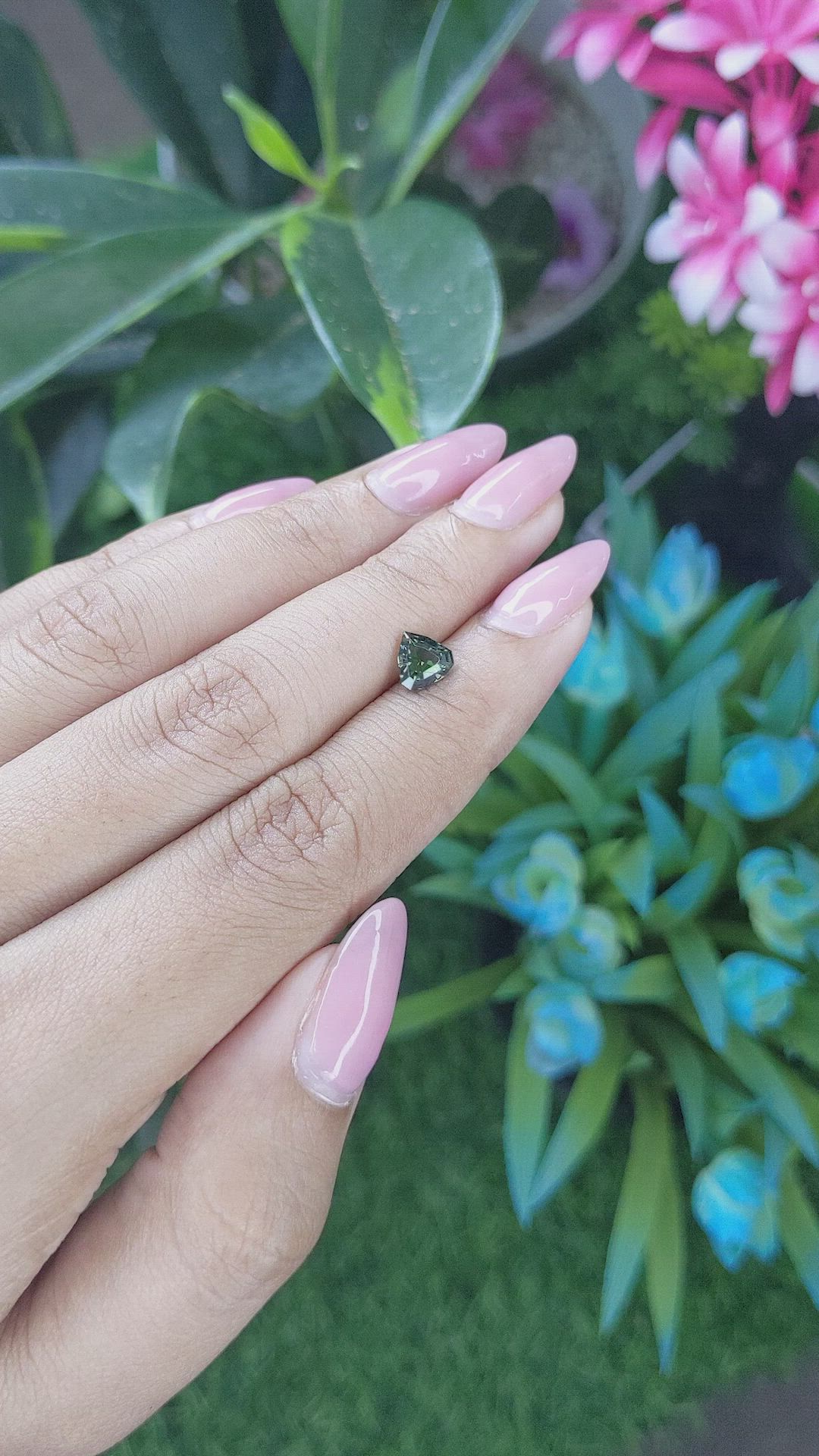 1.03 Ct. Green Sapphire from Madagascar Size Video
