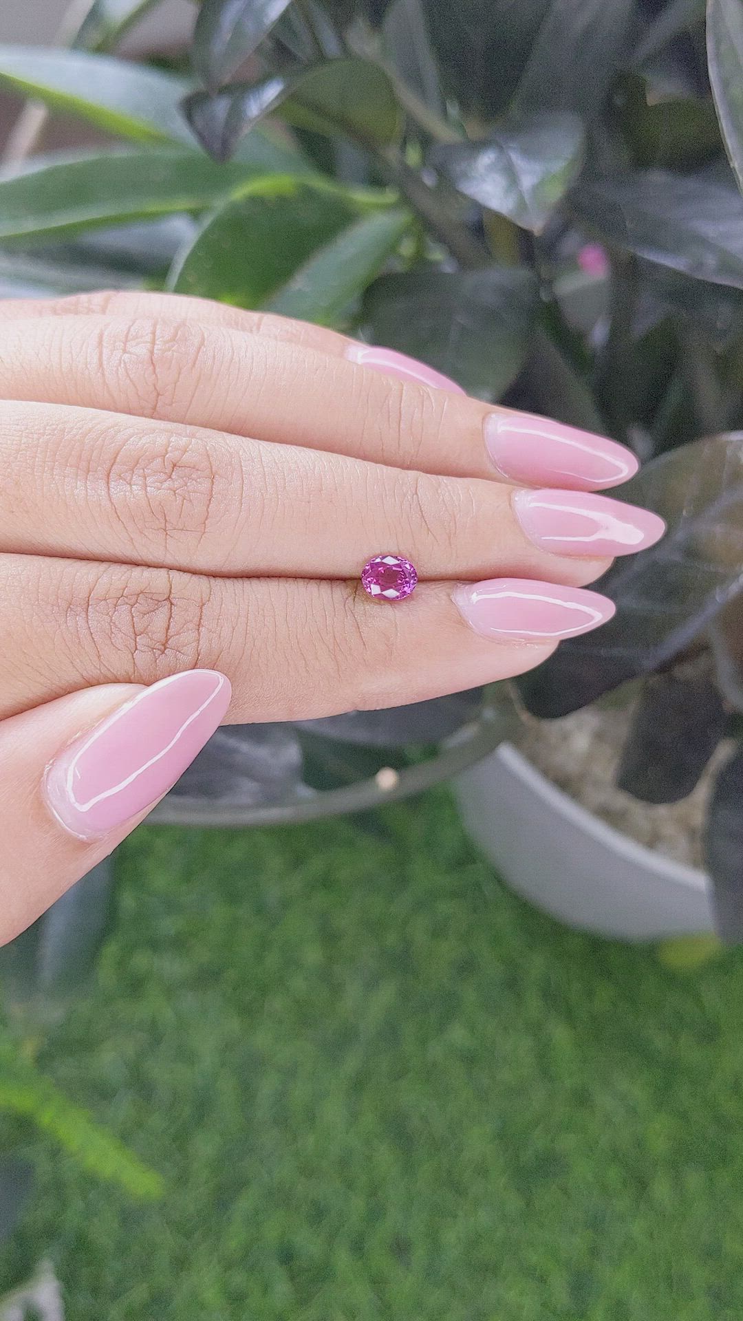 0.70 Ct. Purplish Pink Sapphire from Ceylon (Sri Lanka) Size Video