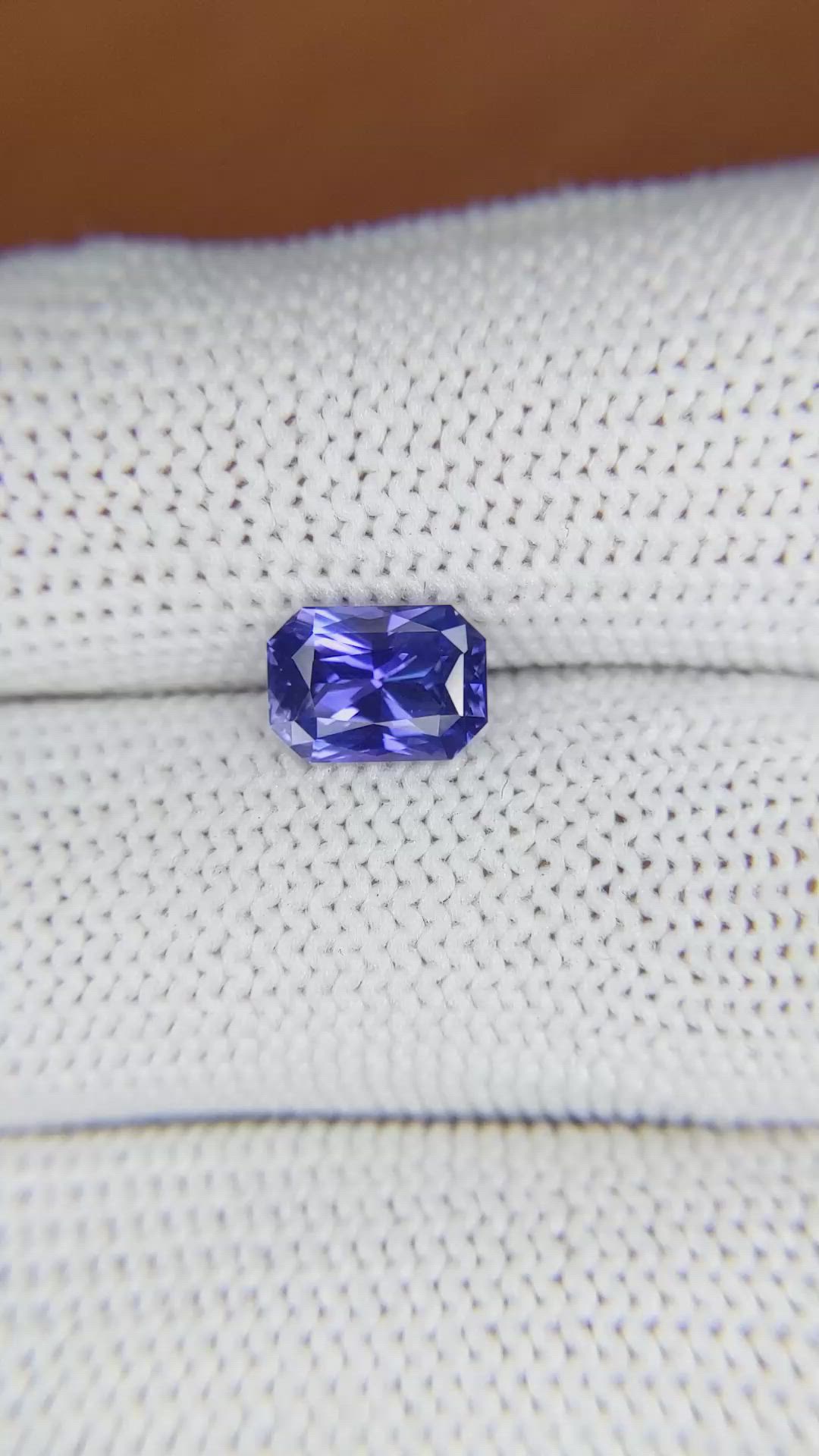 1.58 Ct. Bluish Purple Sapphire from Ceylon (Sri Lanka) Size Video
