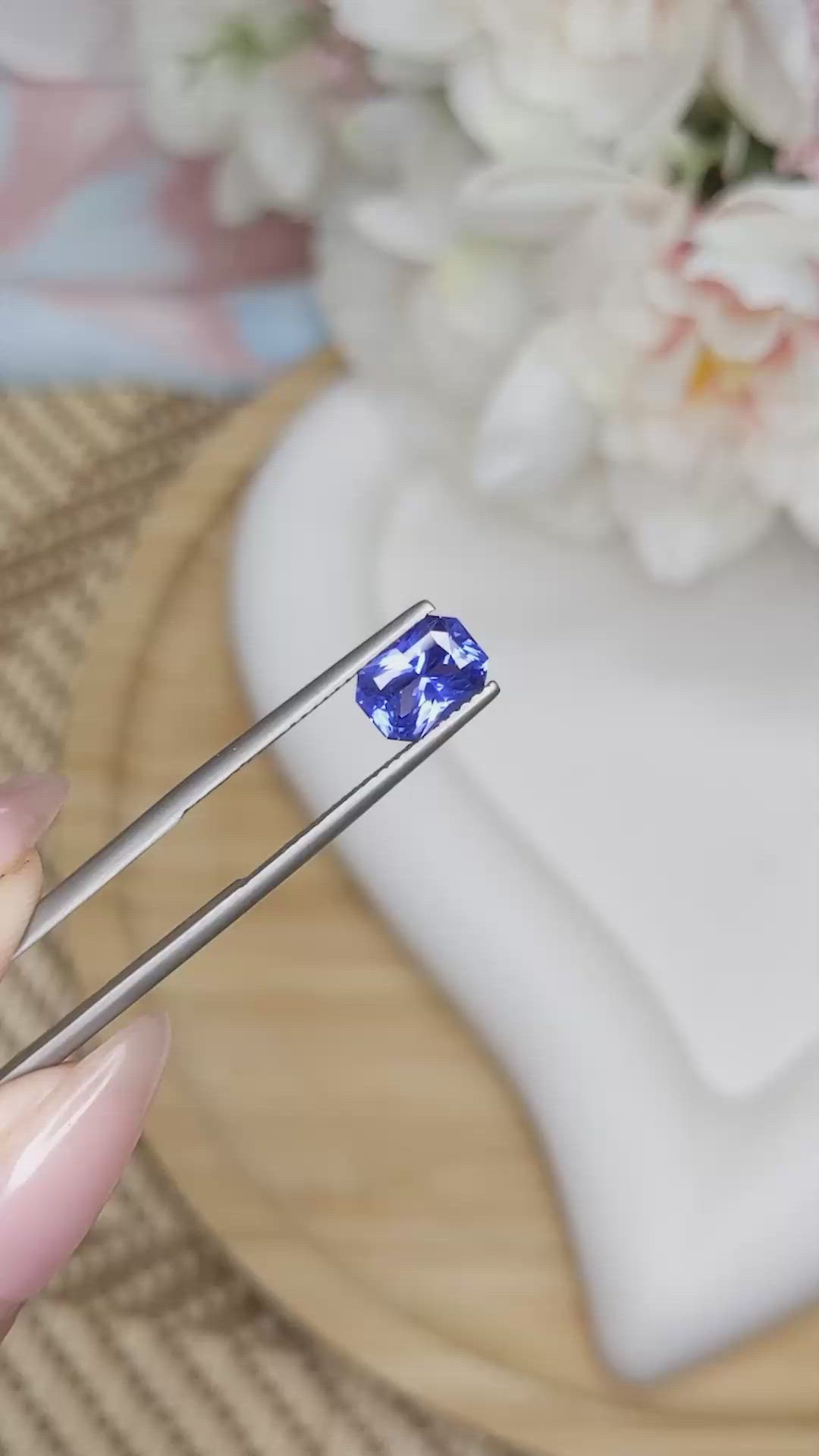 1.58 Ct. Bluish Purple Sapphire from Ceylon (Sri Lanka) Size Video