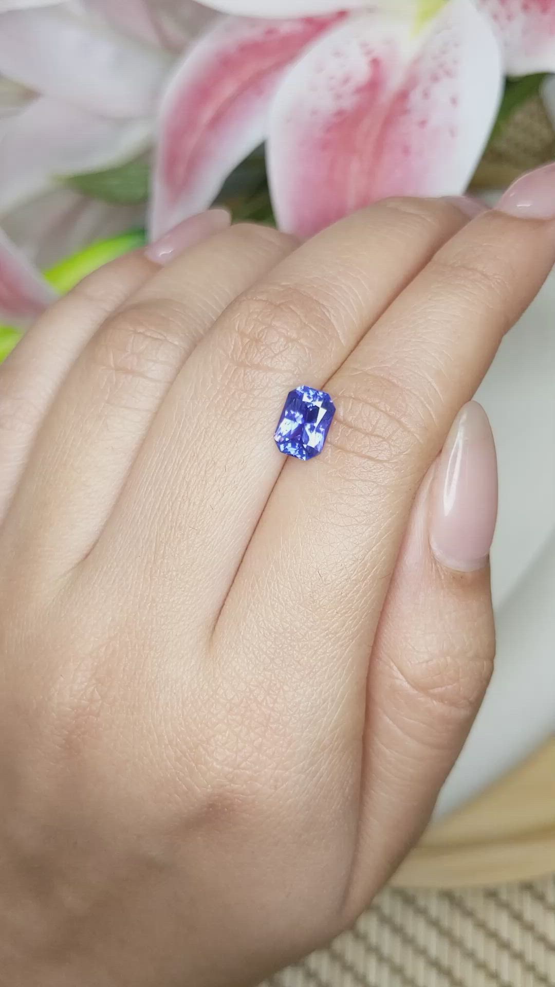 1.58 Ct. Bluish Purple Sapphire from Ceylon (Sri Lanka) Size Video