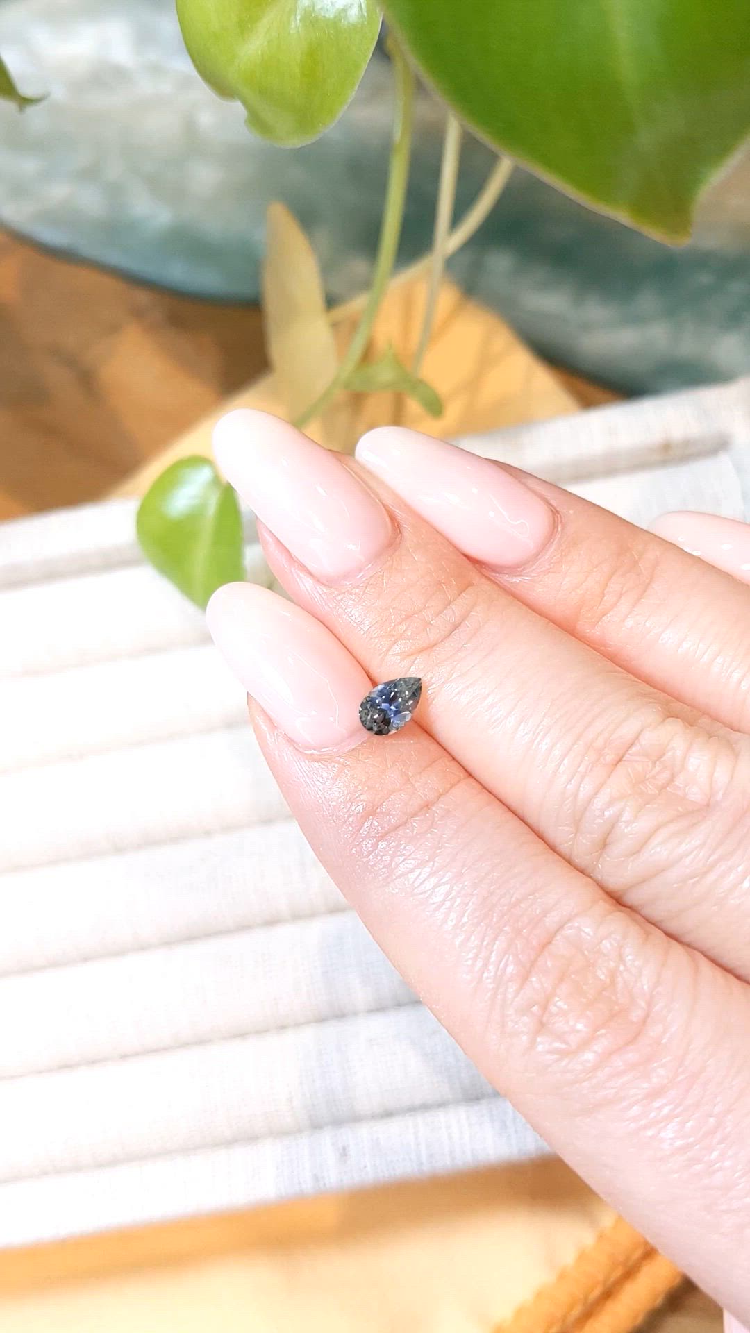 0.65 Ct. Bluish Green Sapphire from Montana Size Video