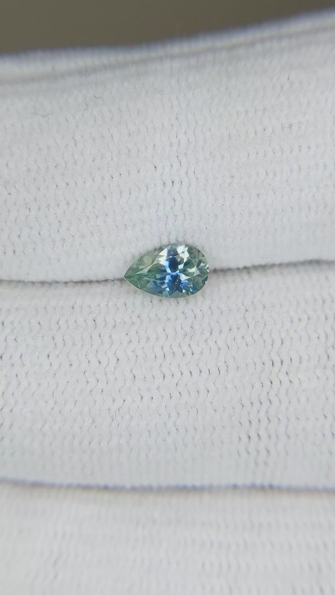 0.65 Ct. Bluish Green Sapphire from Montana Size Video