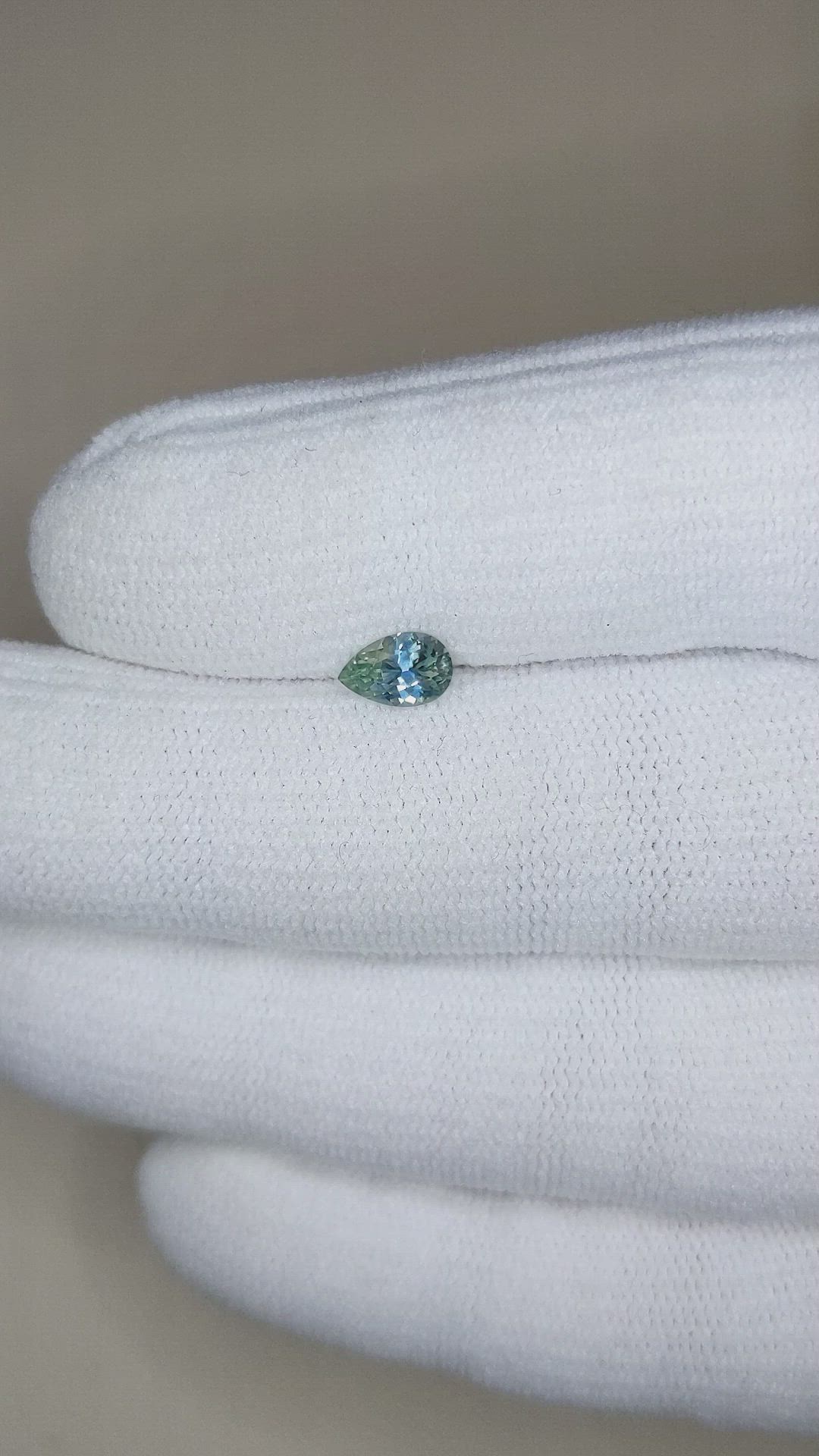 0.65 Ct. Bluish Green Sapphire from Montana Size Video