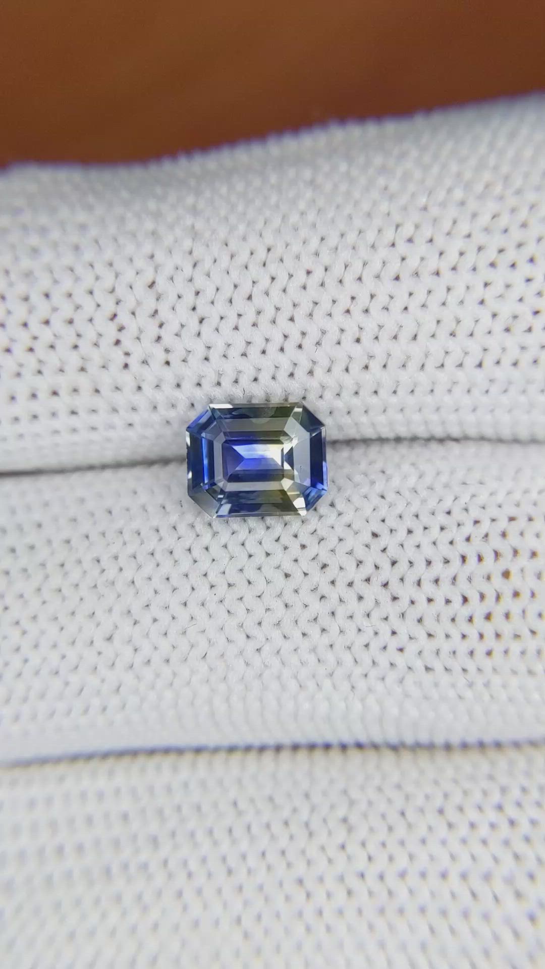 1.90 Ct. Bi Color Sapphire from Ceylon (Sri Lanka) Size Video