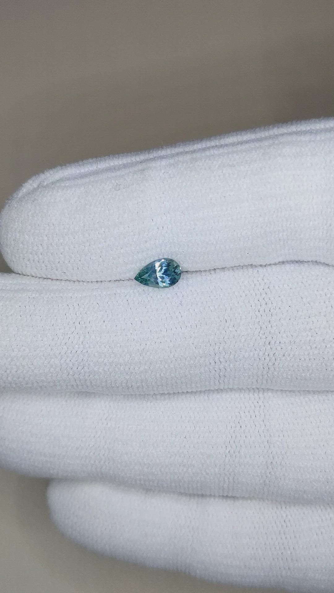 0.50 Ct. Bluish Green Sapphire from Montana Size Video