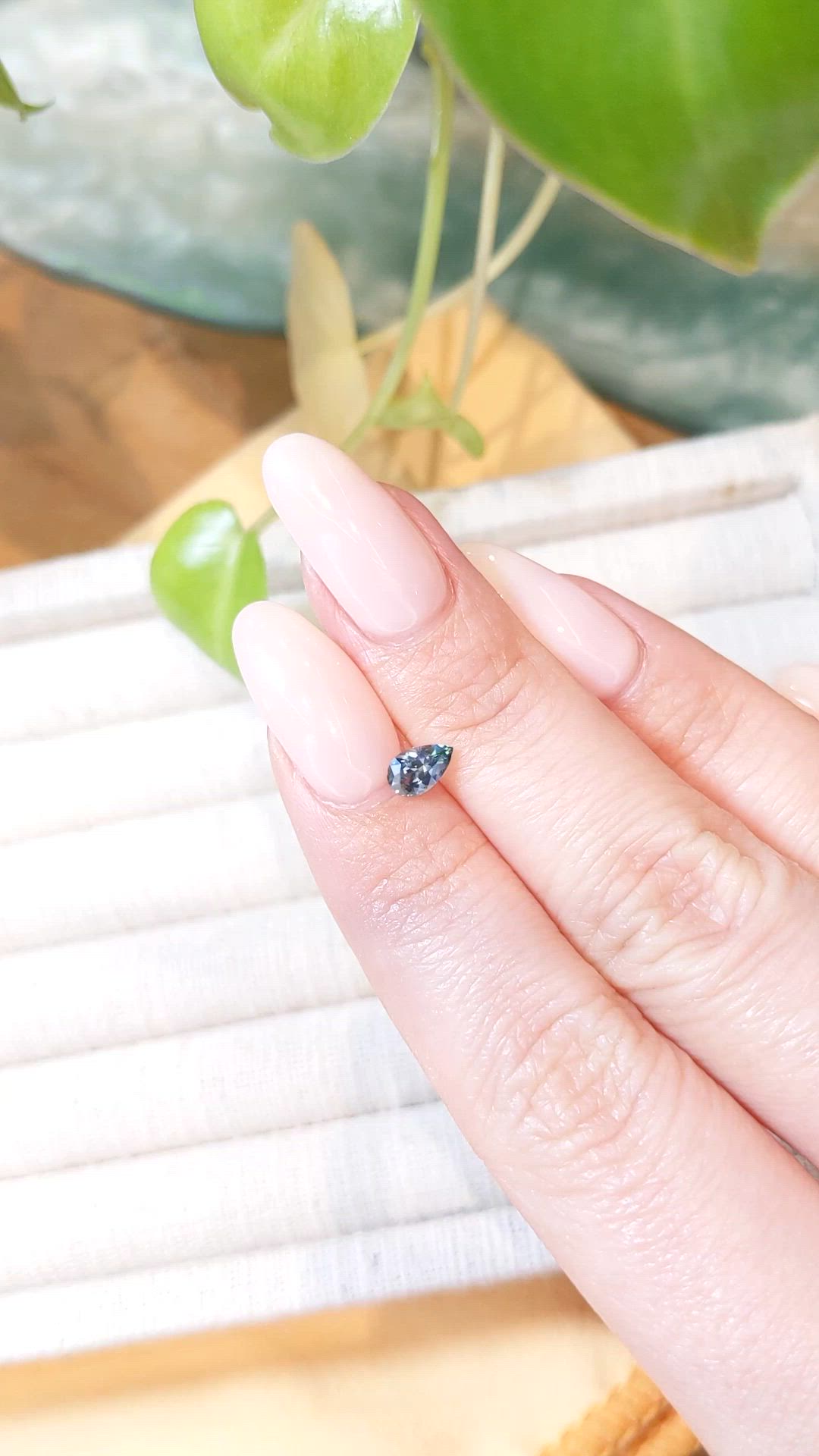 0.50 Ct. Bluish Green Sapphire from Montana Size Video