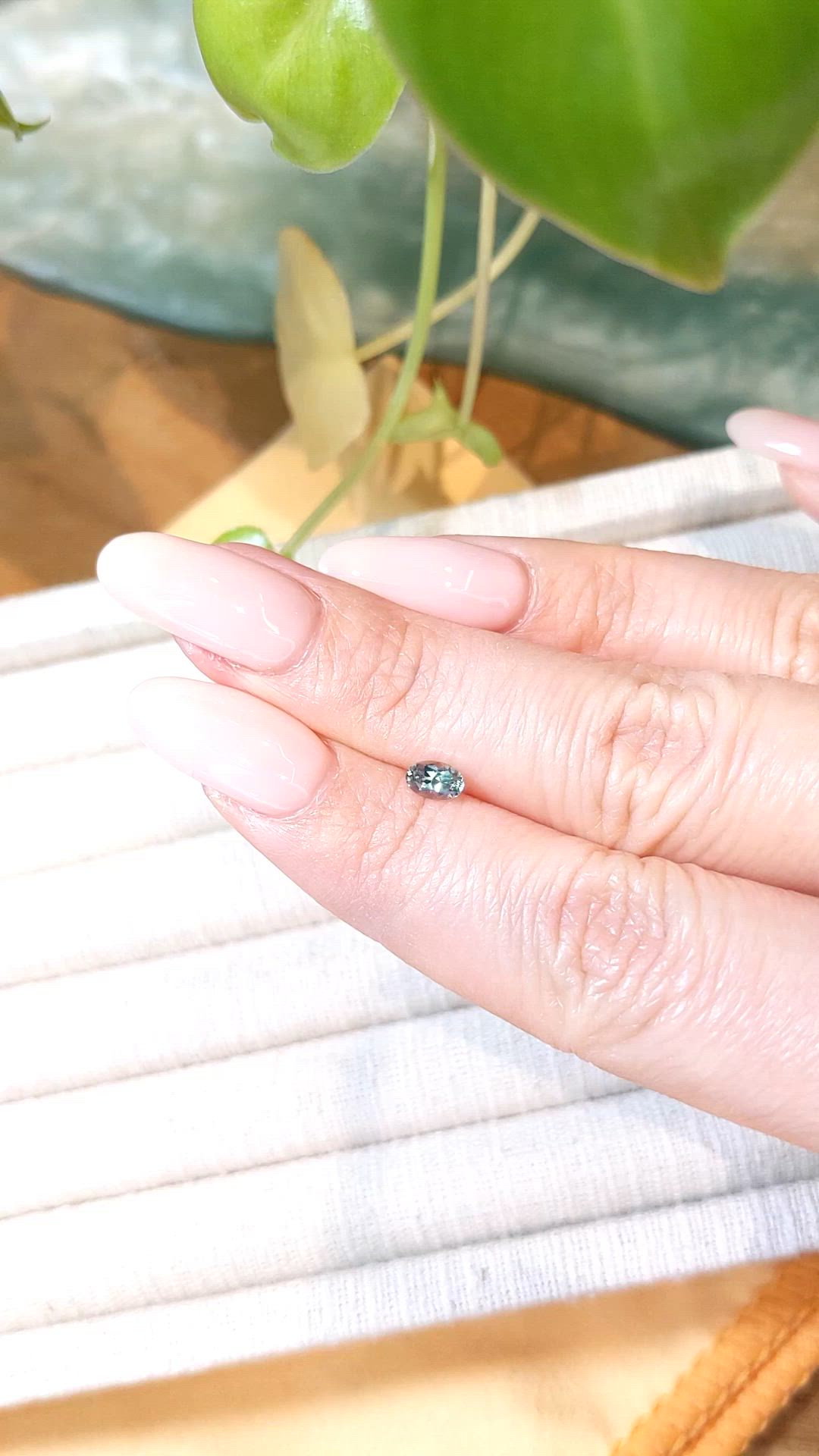 0.40 Ct. Bluish Green Sapphire from Montana Size Video