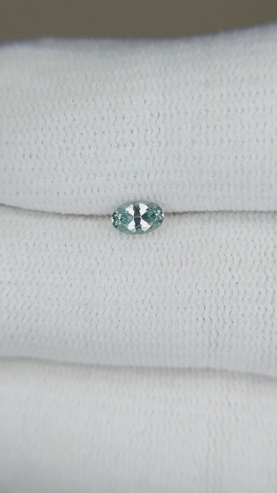 0.40 Ct. Bluish Green Sapphire from Montana Size Video
