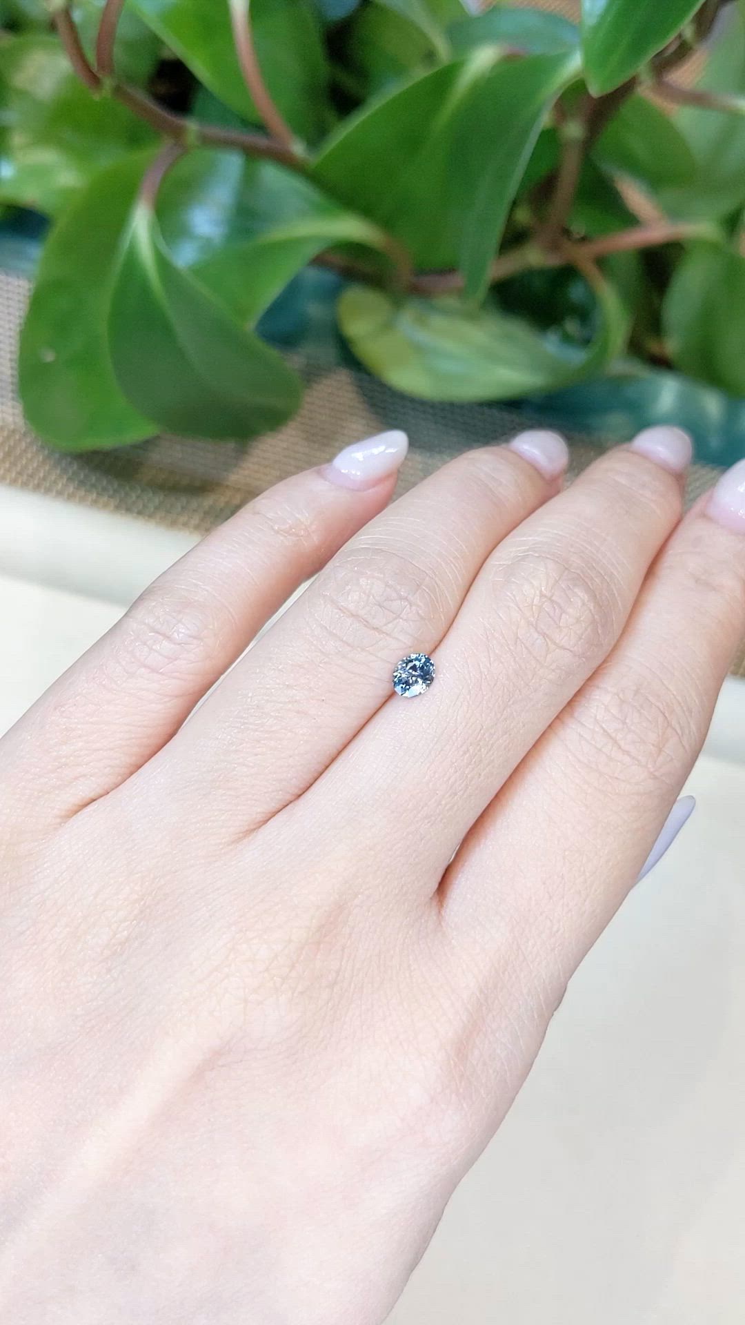 0.40 Ct. Greyish Blue Sapphire from Montana Size Video