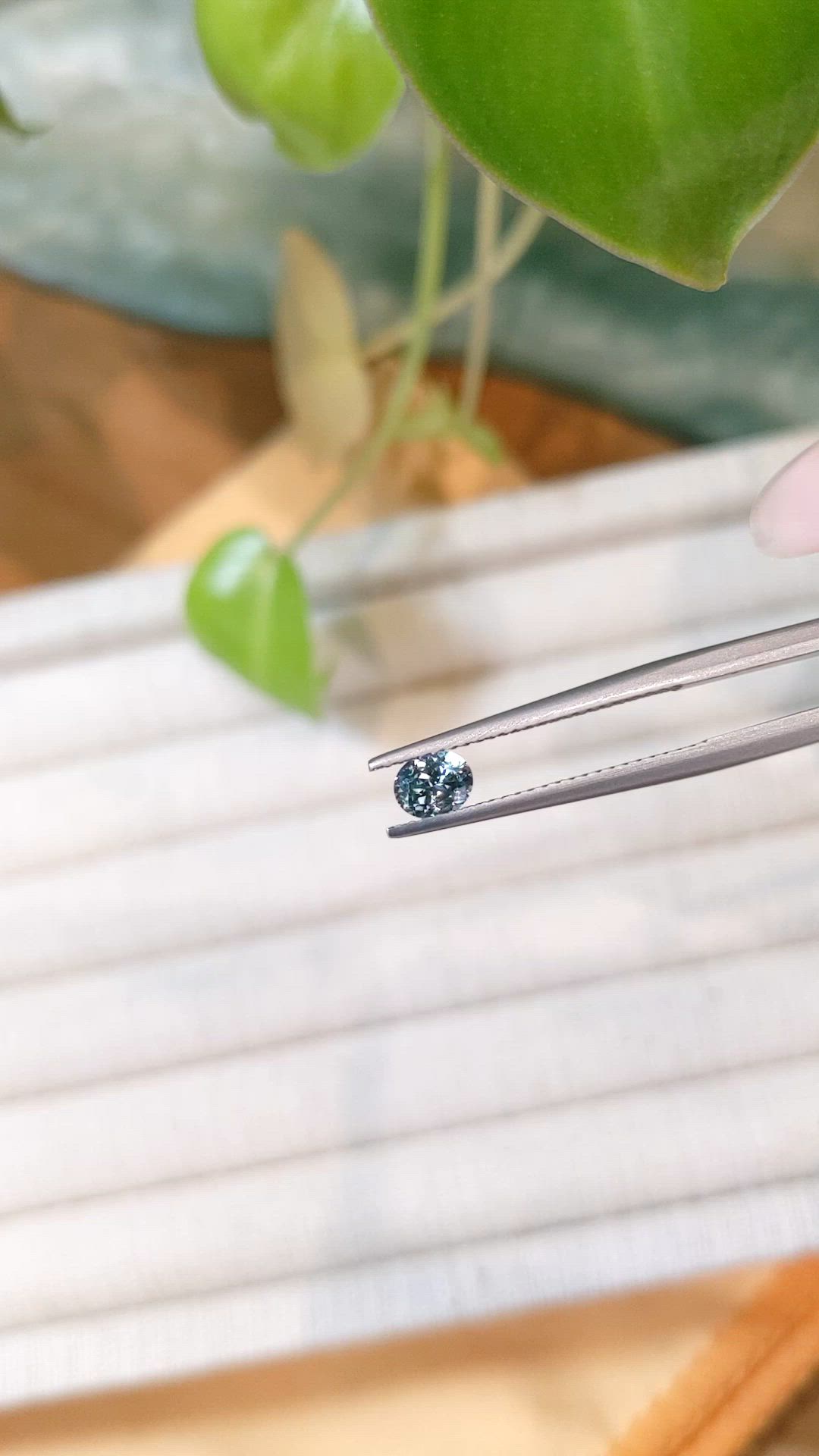 0.40 Ct. Greyish Blue Sapphire from Montana Size Video