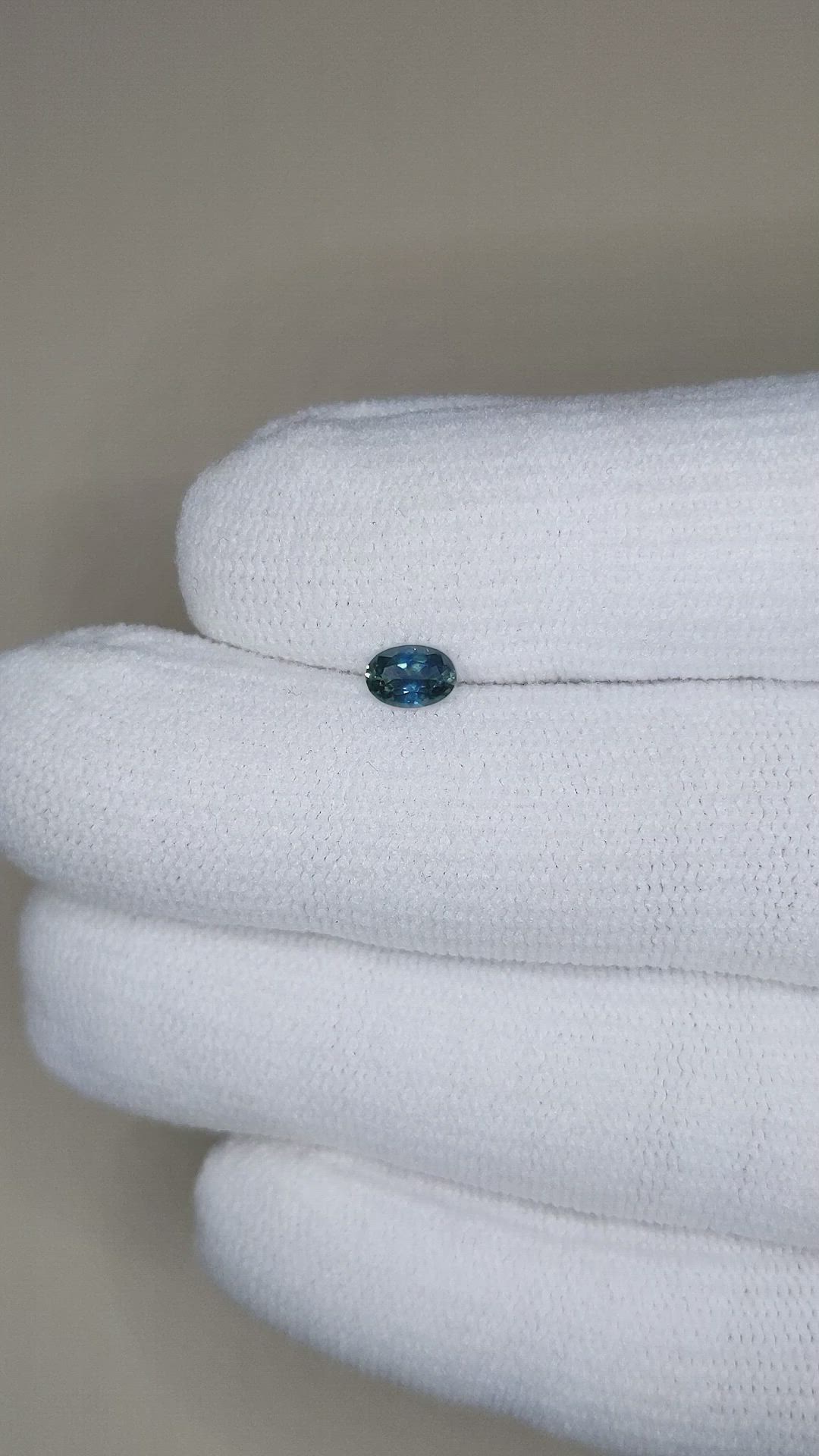 0.40 Ct. Bluish Green Sapphire from Montana Size Video