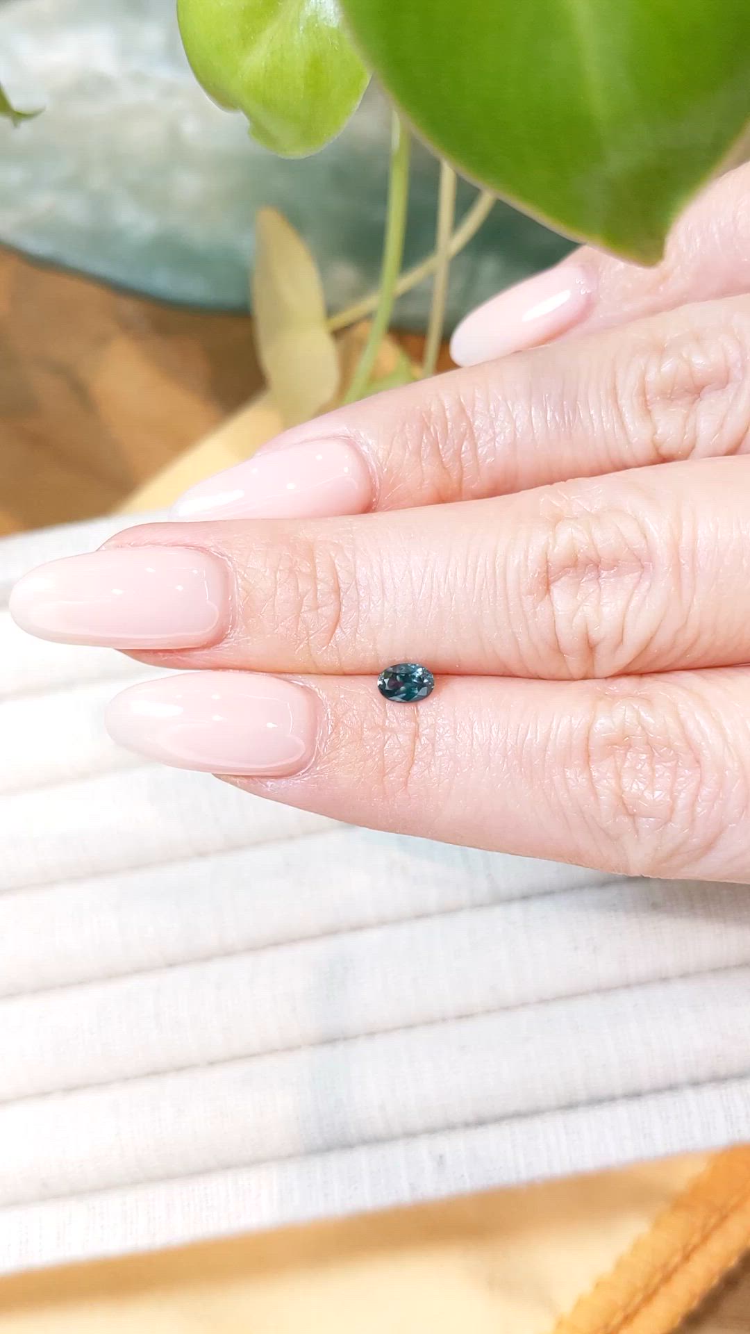 0.40 Ct. Bluish Green Sapphire from Montana Size Video