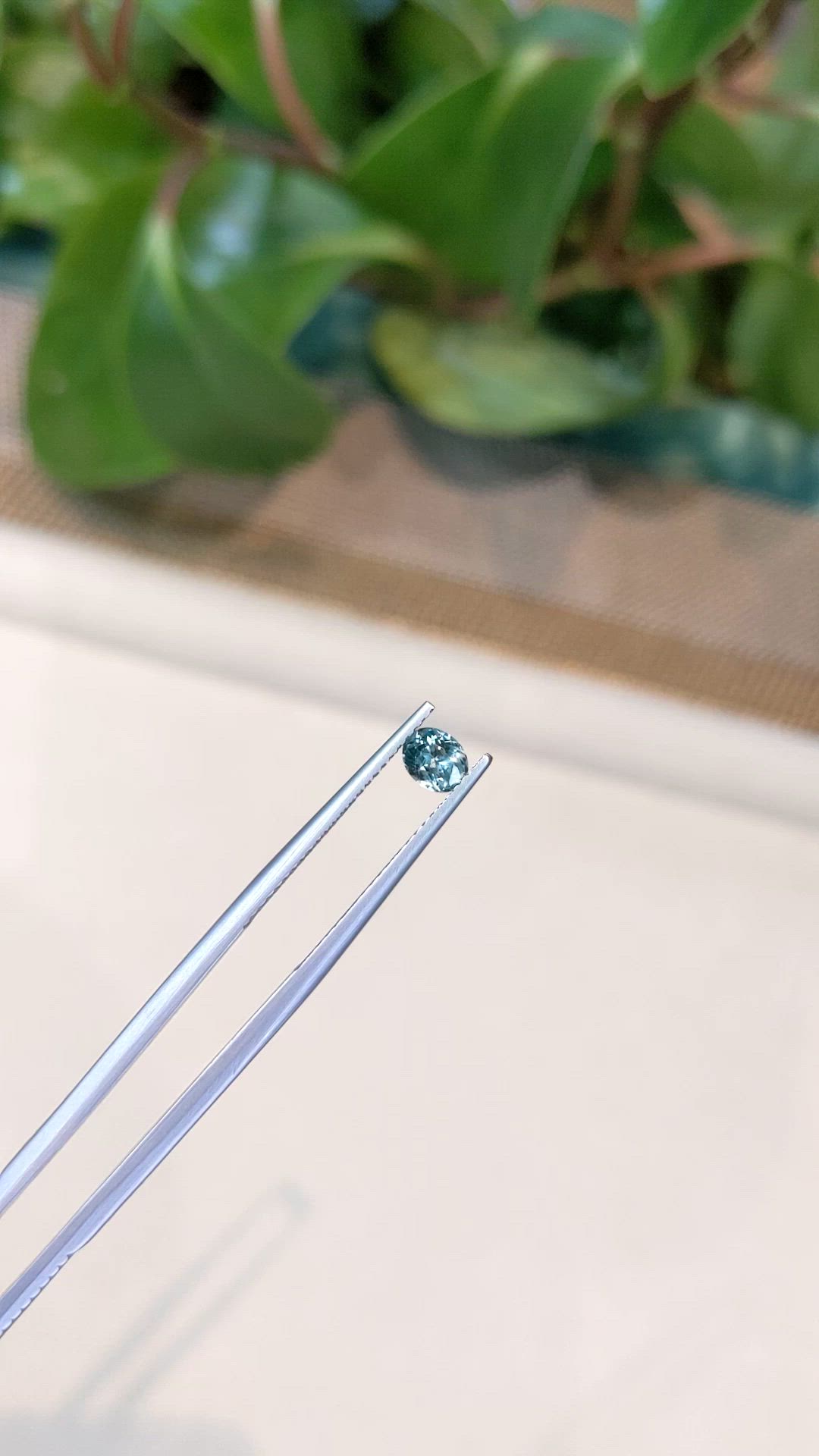 0.41 Ct. Greenish Blue Sapphire from Montana Size Video