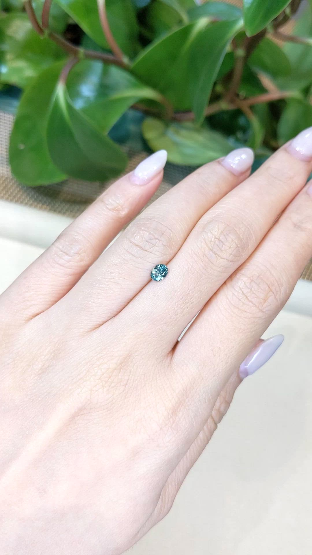 0.41 Ct. Greenish Blue Sapphire from Montana Size Video