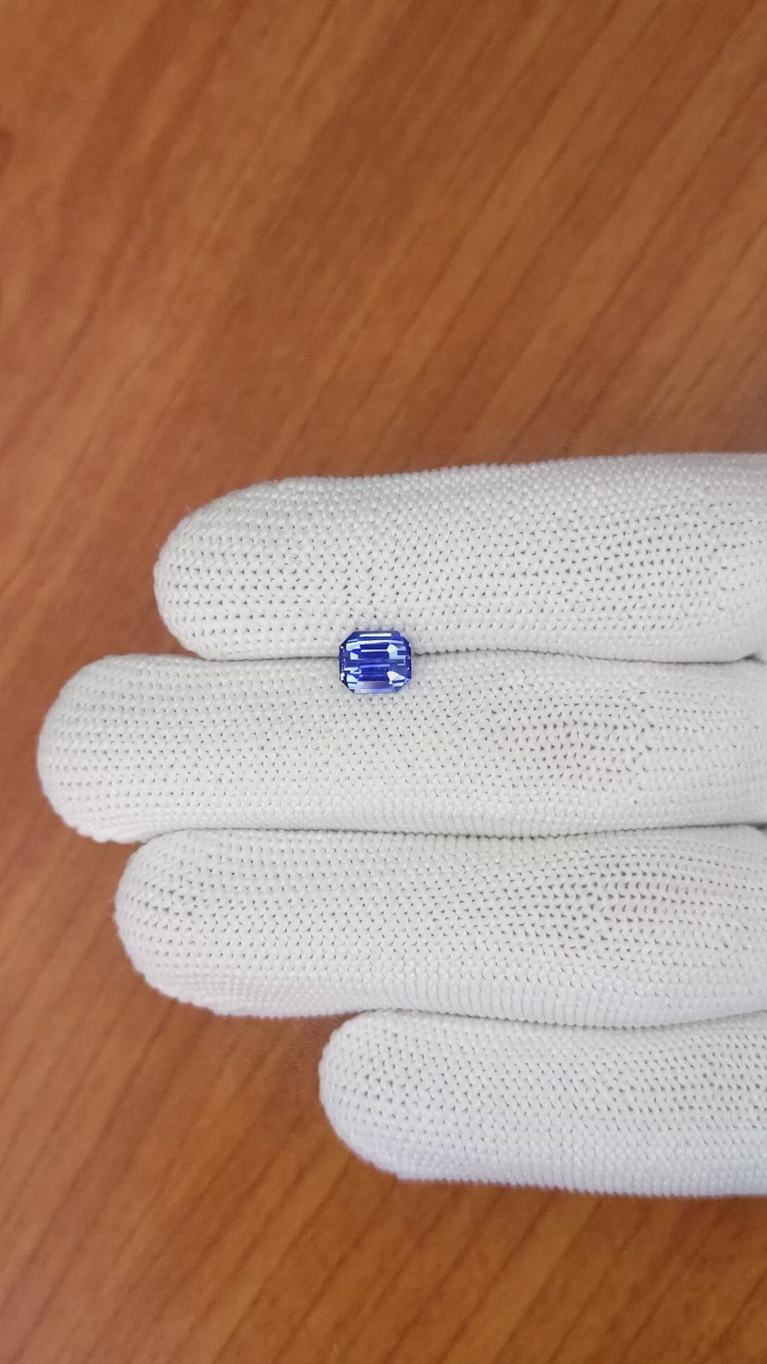 1.58 Ct. Blue Sapphire from Ceylon (Sri Lanka) Size Video