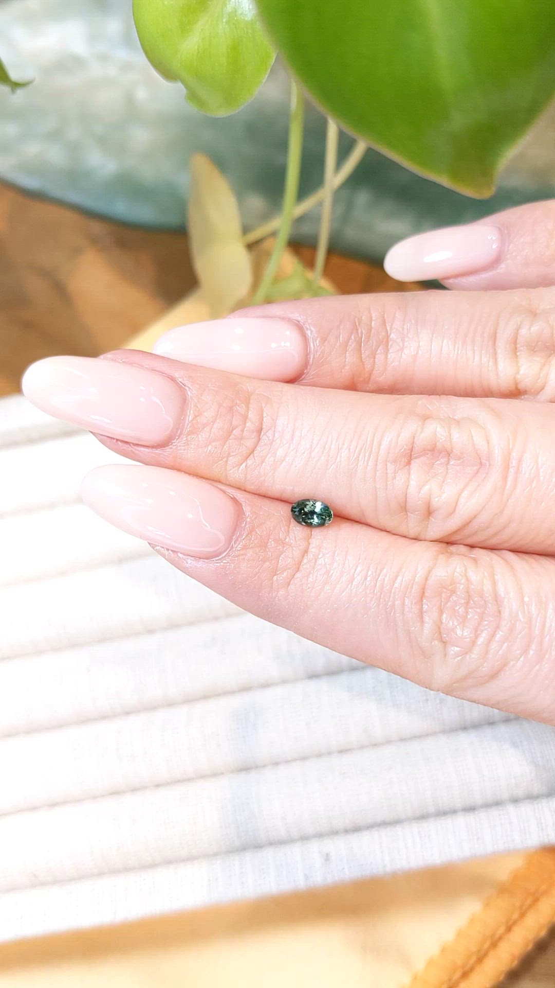 0.41 Ct. Green Sapphire from Montana Size Video