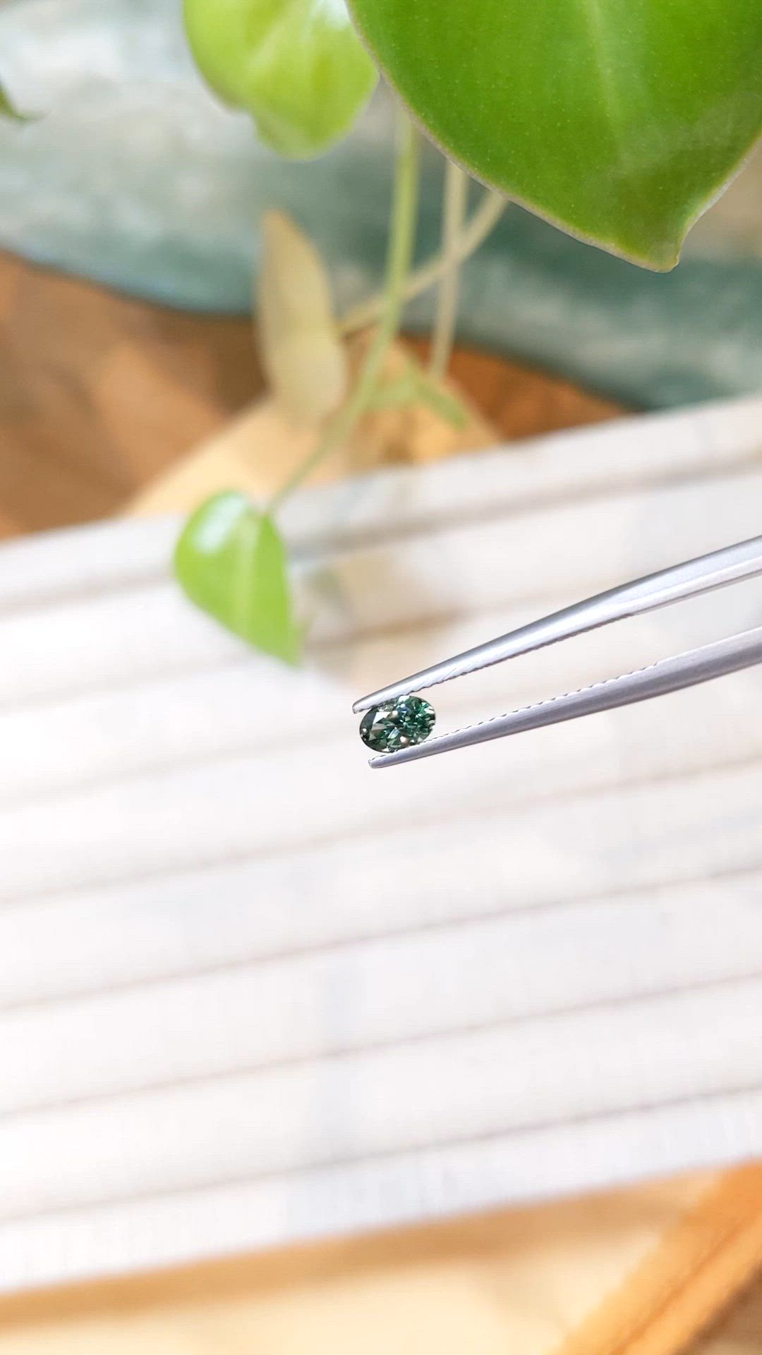 0.41 Ct. Green Sapphire from Montana Size Video