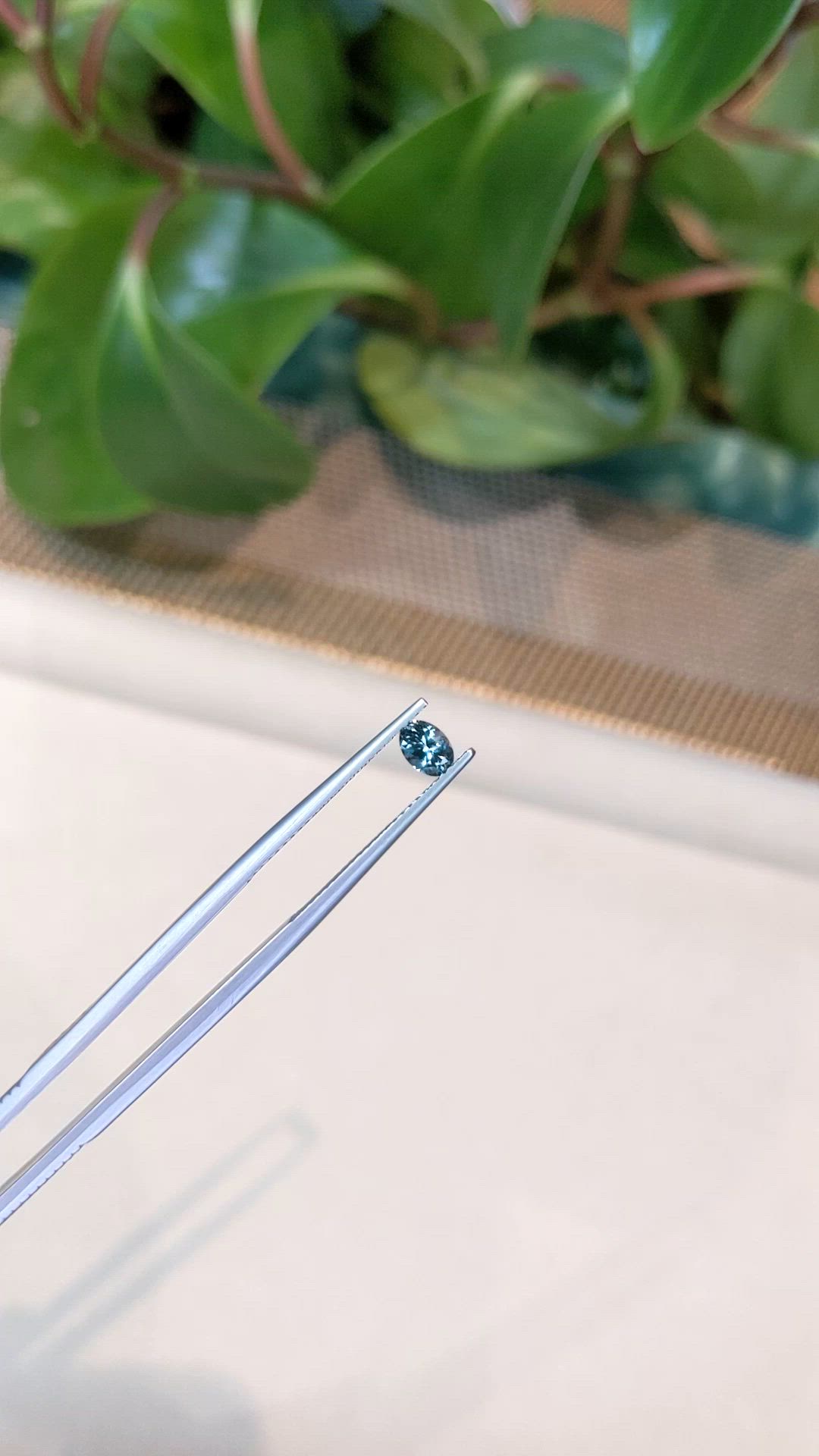 0.41 Ct. Bluish Green Sapphire from Montana Size Video