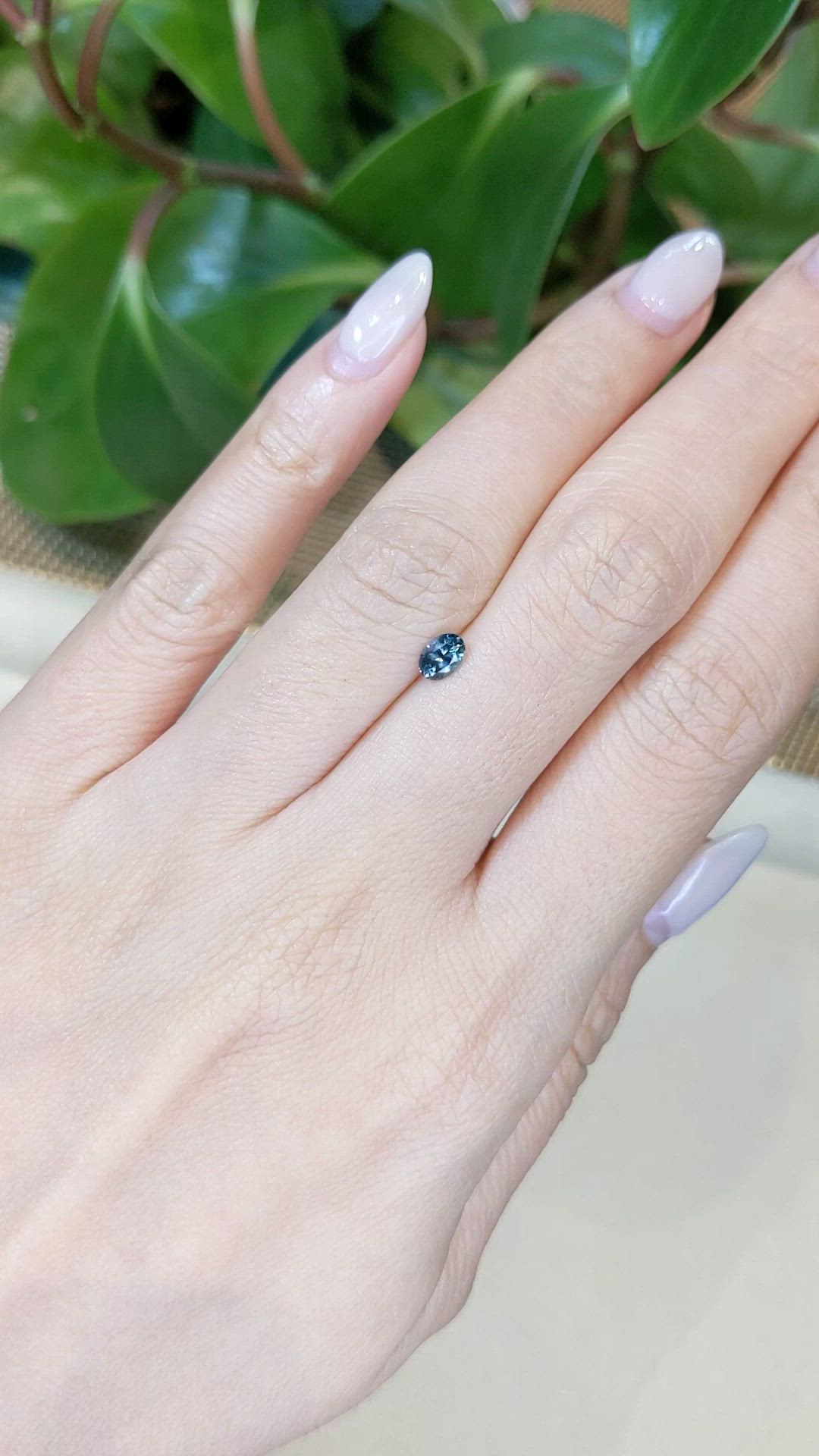 0.41 Ct. Bluish Green Sapphire from Montana Size Video